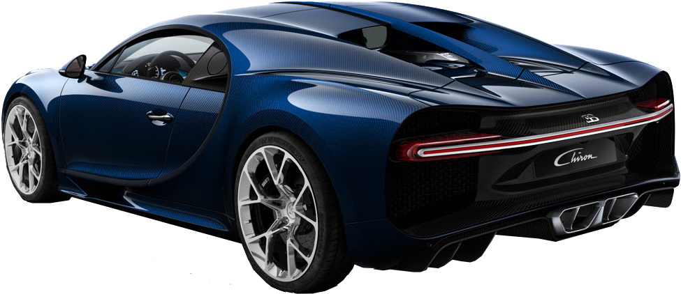 Μπλε Bugatti Chiron Πίσω Όψη Ταπετσαρία