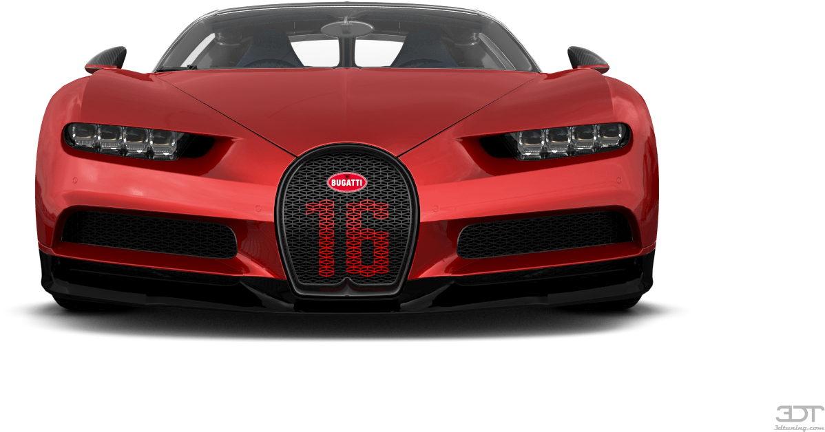 Κόκκινο Bugatti Chiron Μπροστινή Όψη Ταπετσαρία