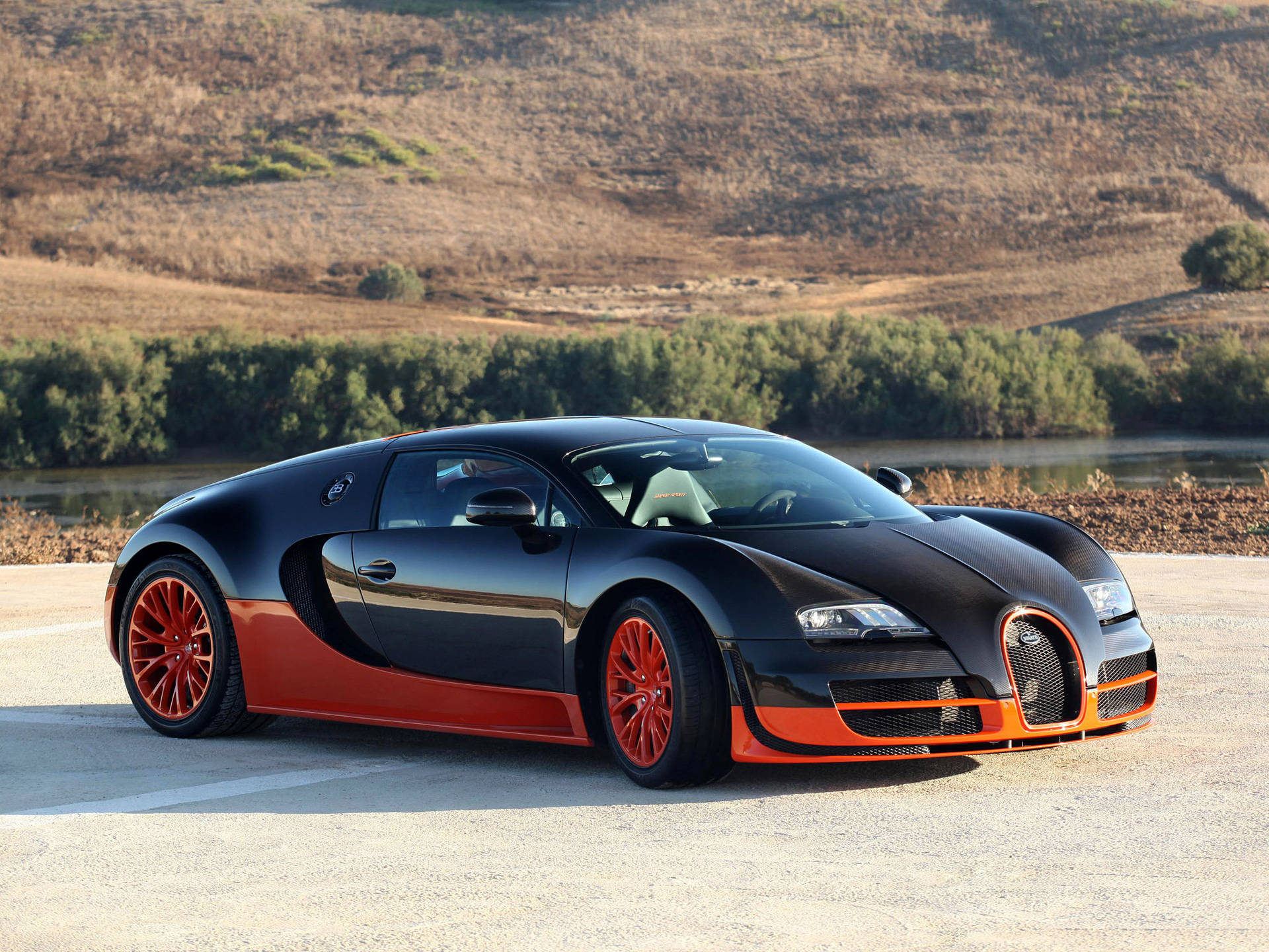 Ταπετσαρία Bugatti Veyron Σταθμευμένη Εξωτερικά — Bugatti Ταπετσαρία