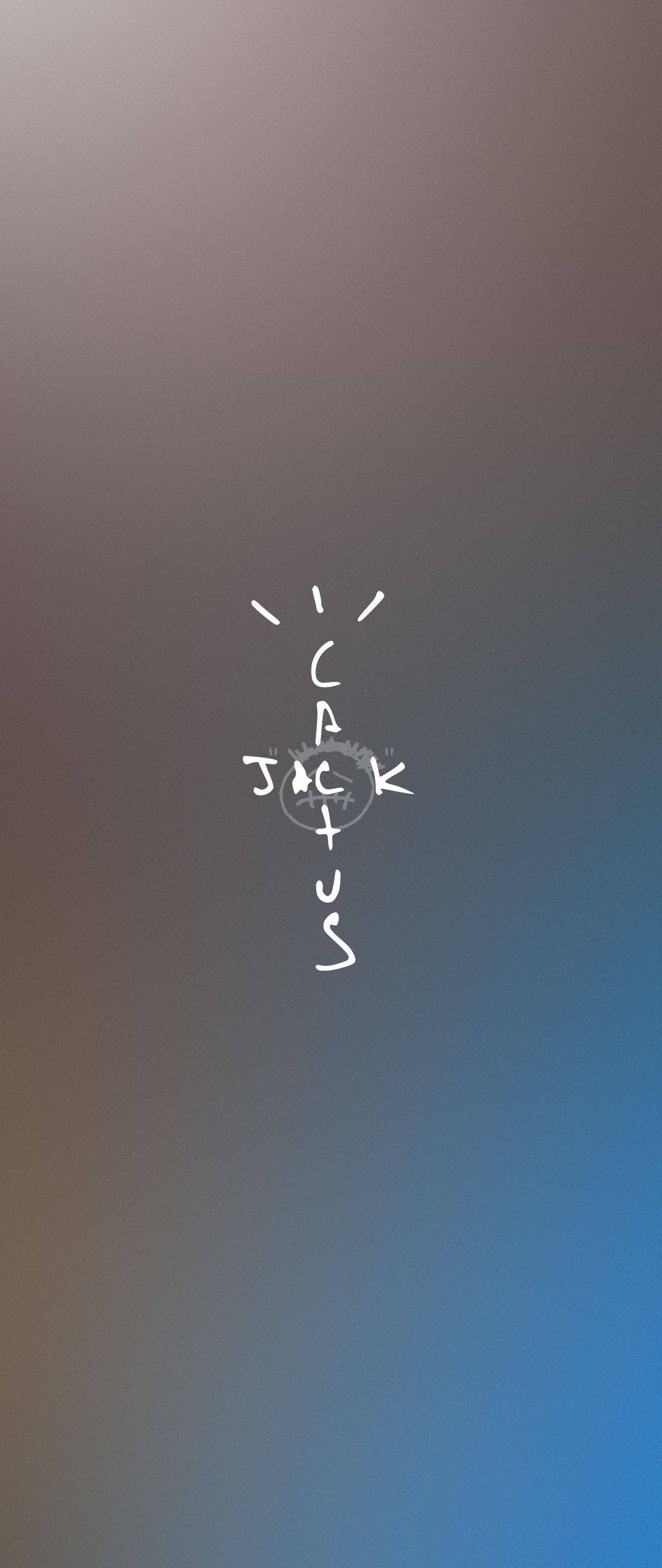 Cactus Jack Travis Scott Κείμενο Λογότυπο Μπλε Και Γκρι Ταπετσαρία