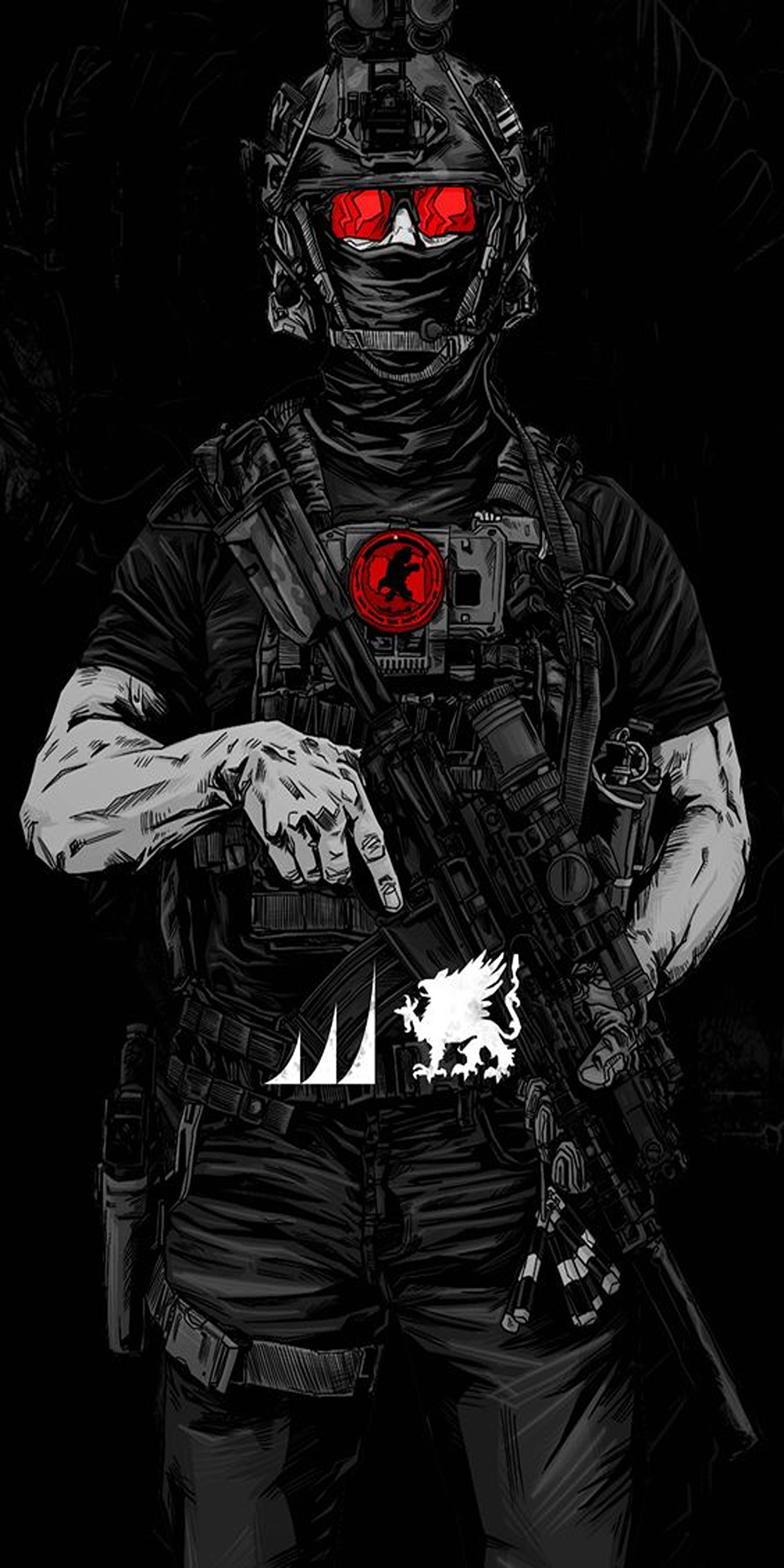 Call of Duty Phone με Κόκκινα Μάτια Ταπετσαρία