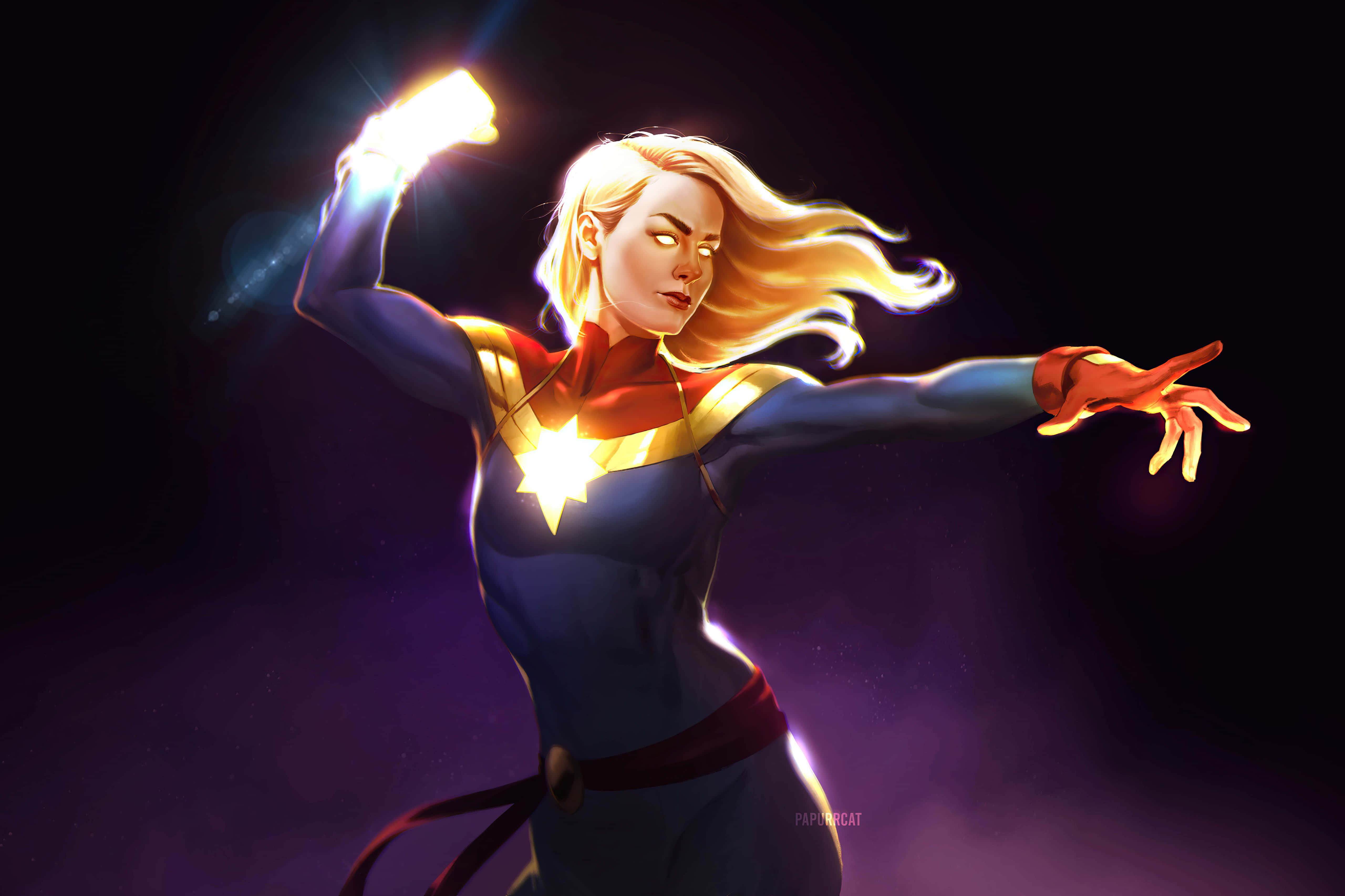 Φόντο Captain Marvel Υπερηρωίδας Carol Danvers Ταπετσαρία