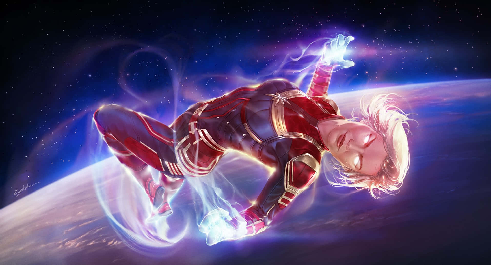 Captain Marvel Carol Danvers στο Διάστημα Ταπετσαρία