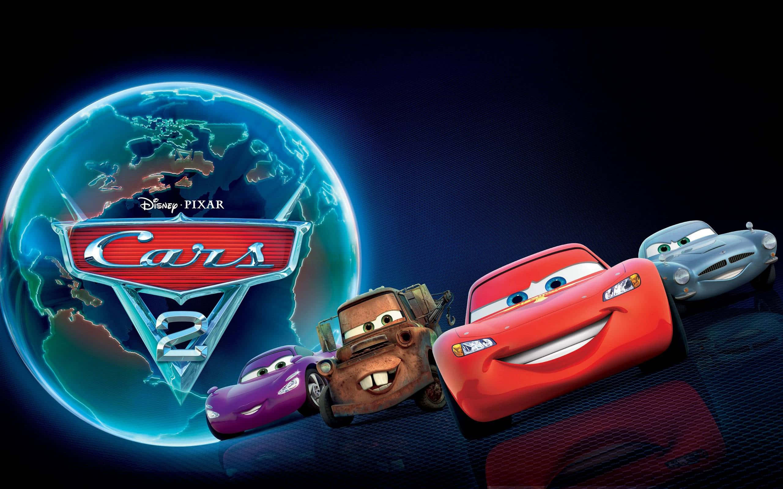 Cars 2 - μια ταινία με αυτοκίνητα μπροστά από μια υδρόγειο Ταπετσαρία