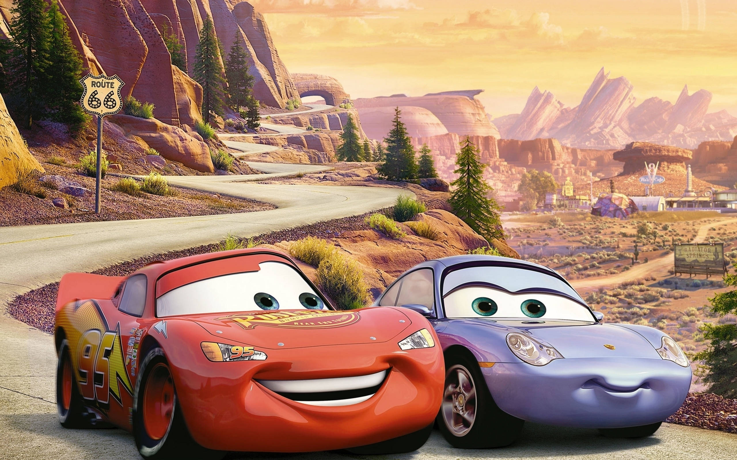 Cars Lightning McQueen και Rainie Ταπετσαρία