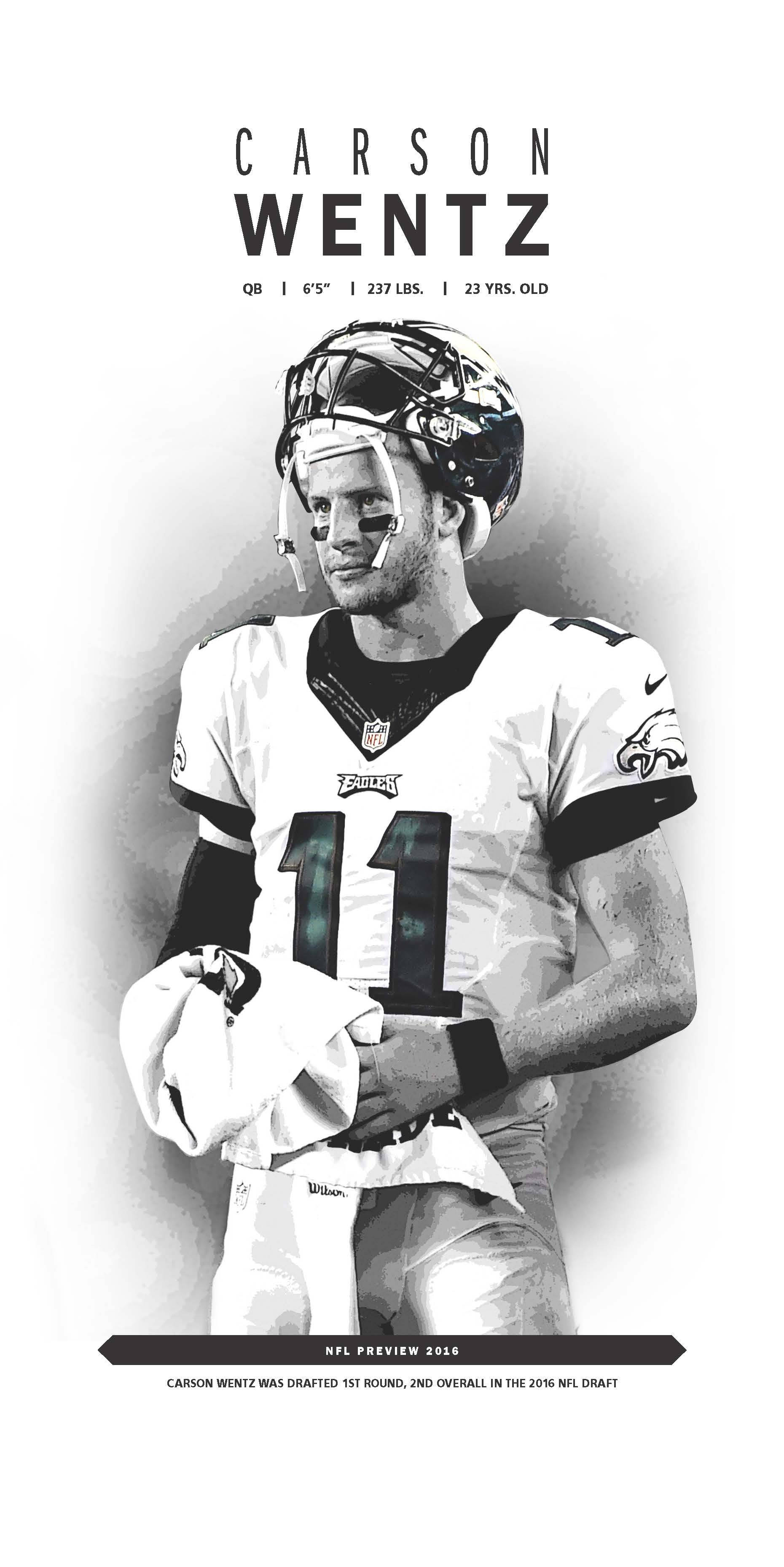 Ψηφιακά Ζωγραφισμένος Carson Wentz Ταπετσαρία