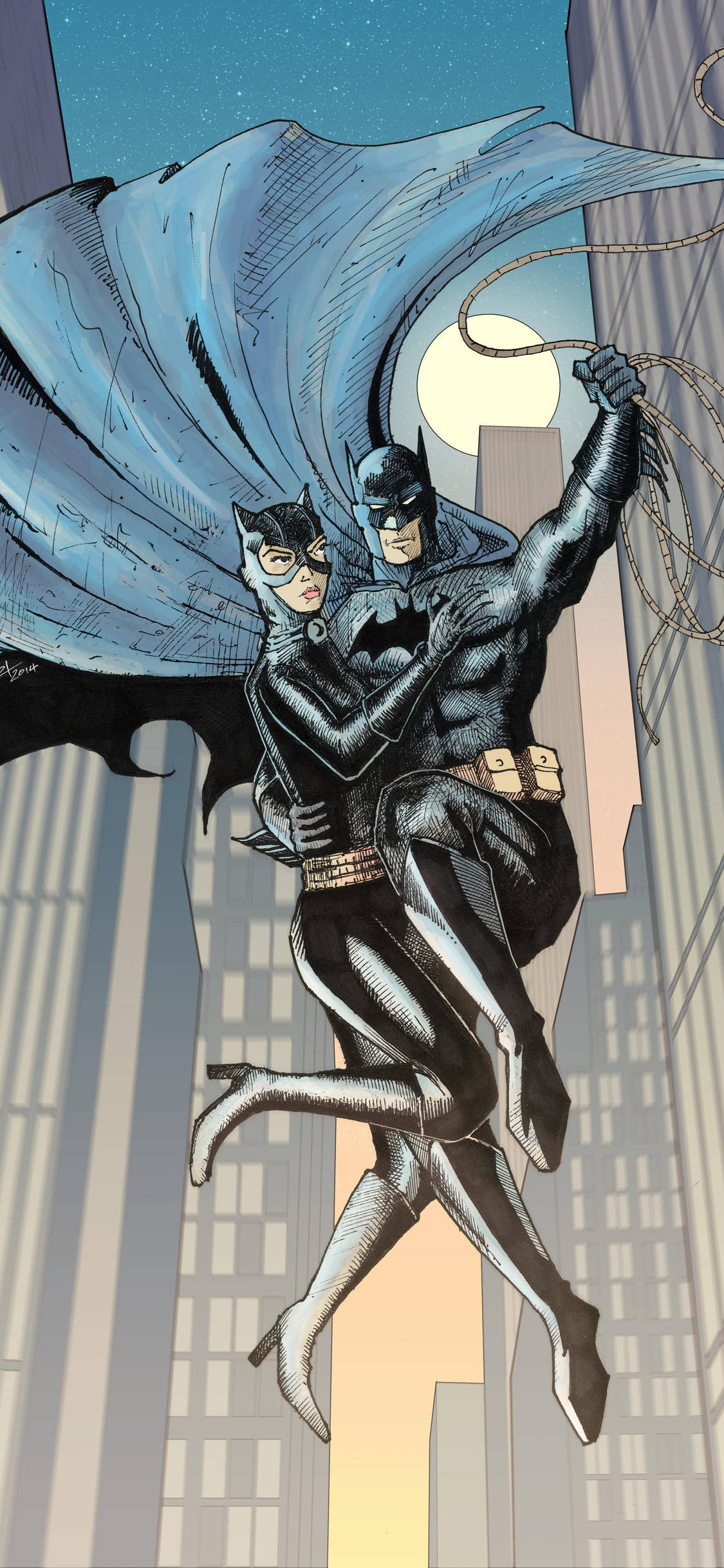 Catwoman Και Batman Πετούν Ταπετσαρία