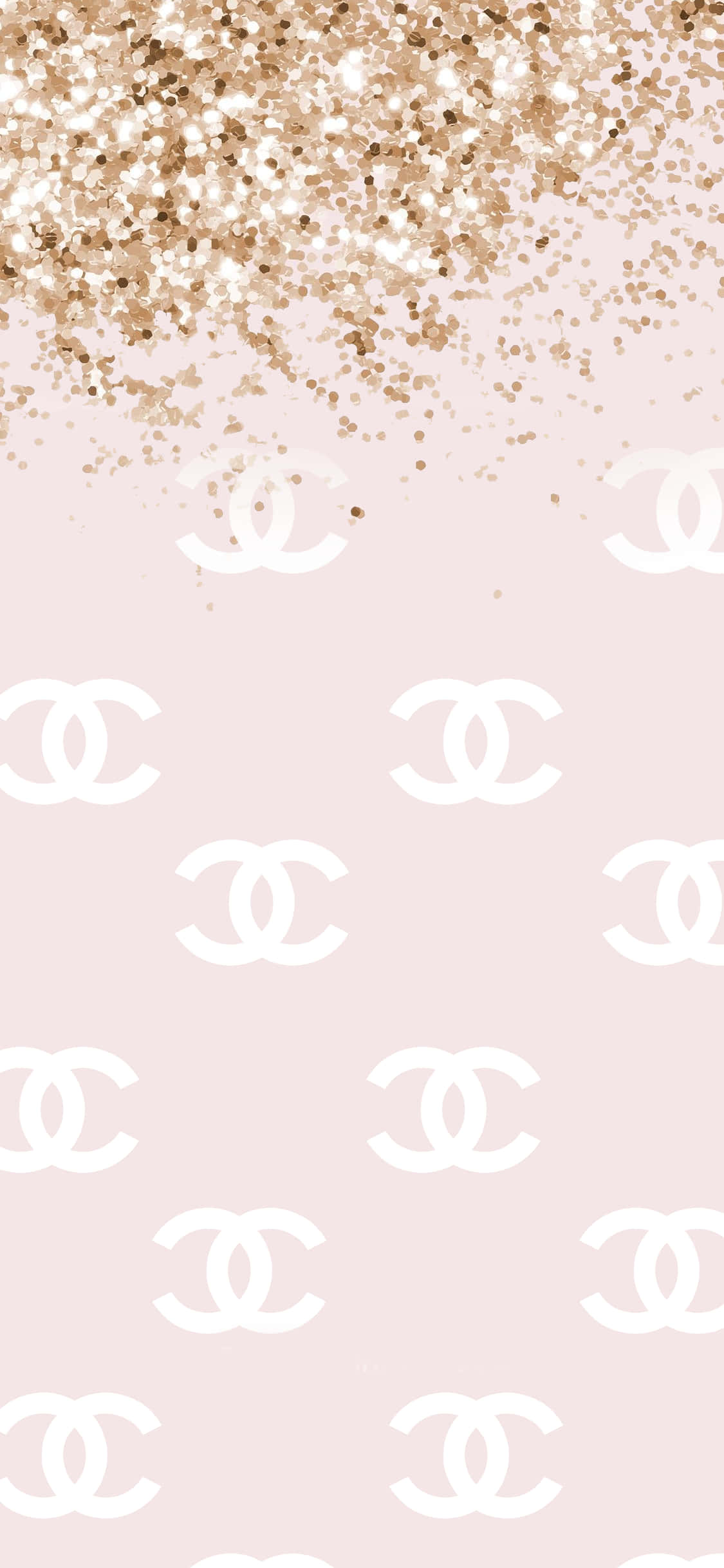 ταπετσαρία chanel με γκλίτερ - ροζ και χρυσό Ταπετσαρία