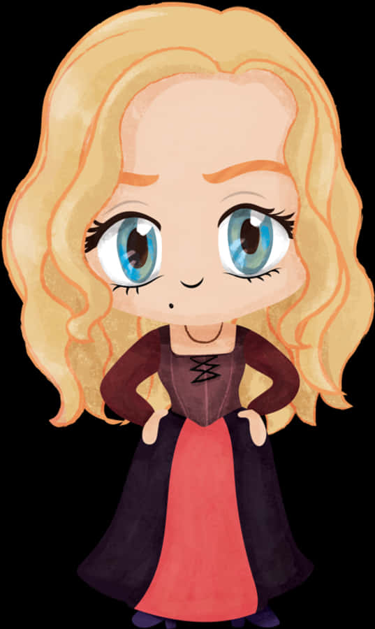 Εικονογράφηση Μάγισσας σε Στιλ Chibi Ταπετσαρία