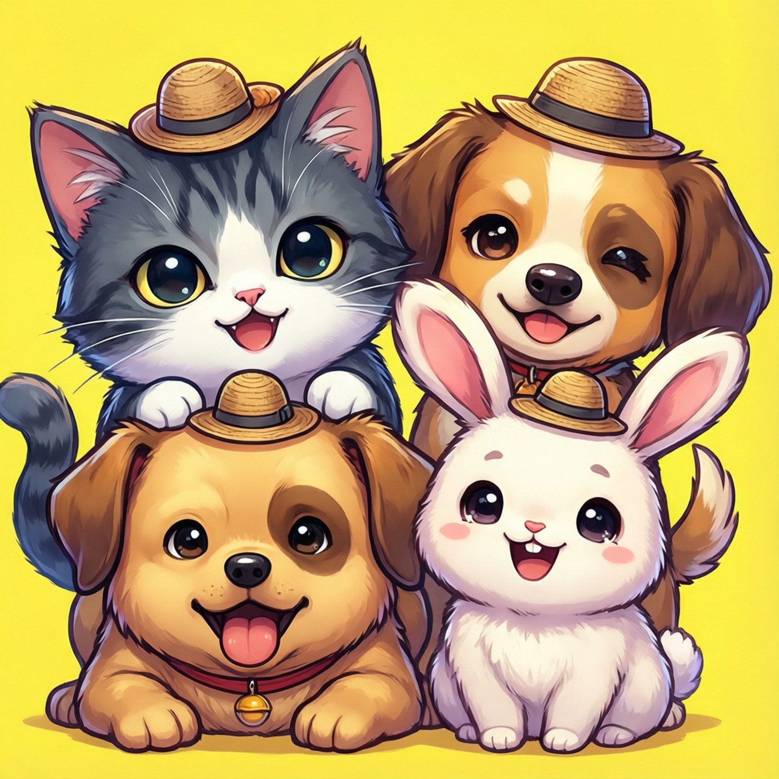 Chibi Animal Friends Ταπετσαρία
