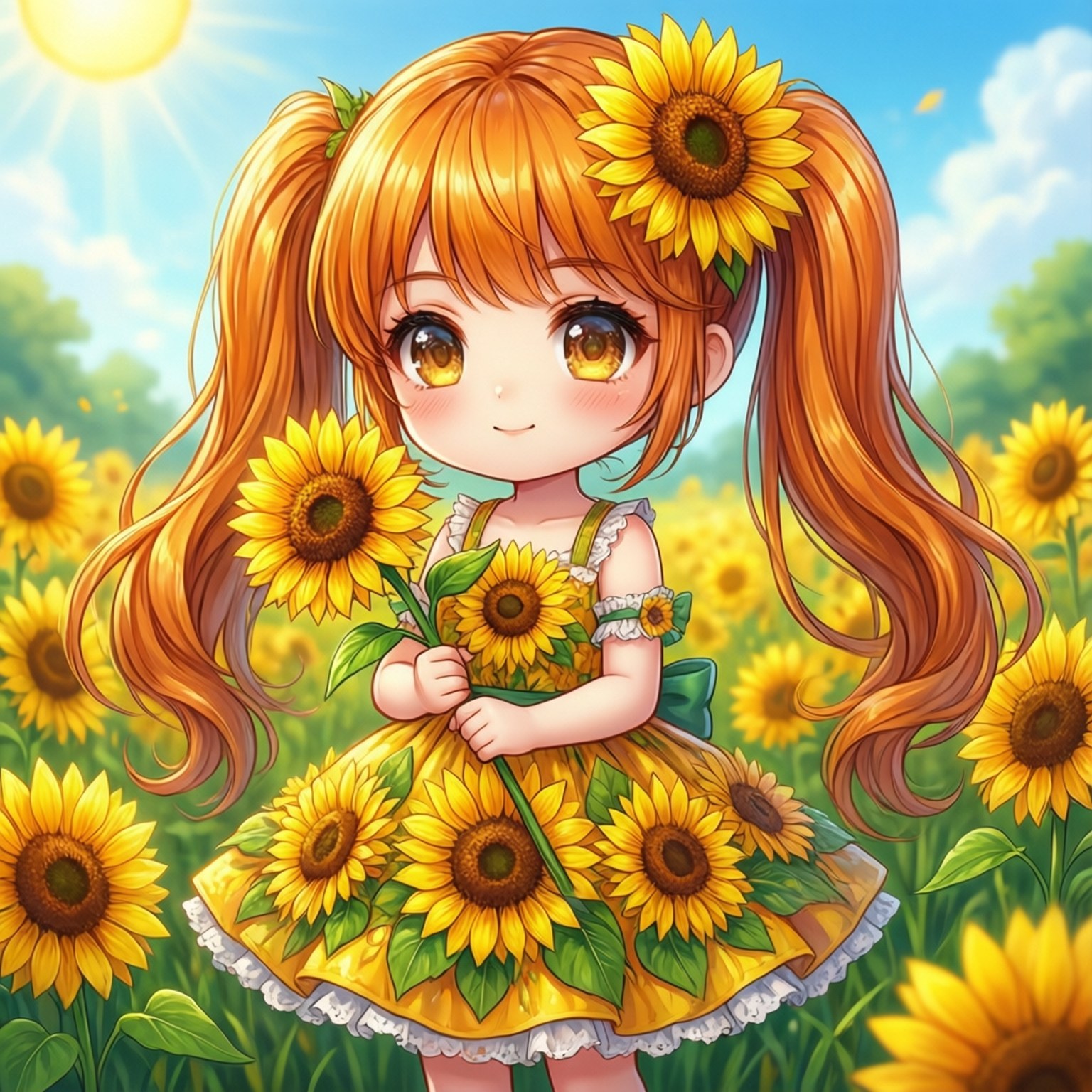 Ηλιοτρόπιο Chibi Ταπετσαρία
