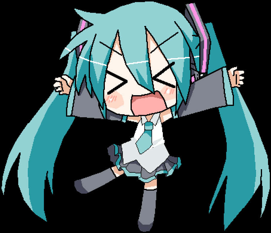 Chibi Hatsune Miku που κλαίει Ταπετσαρία
