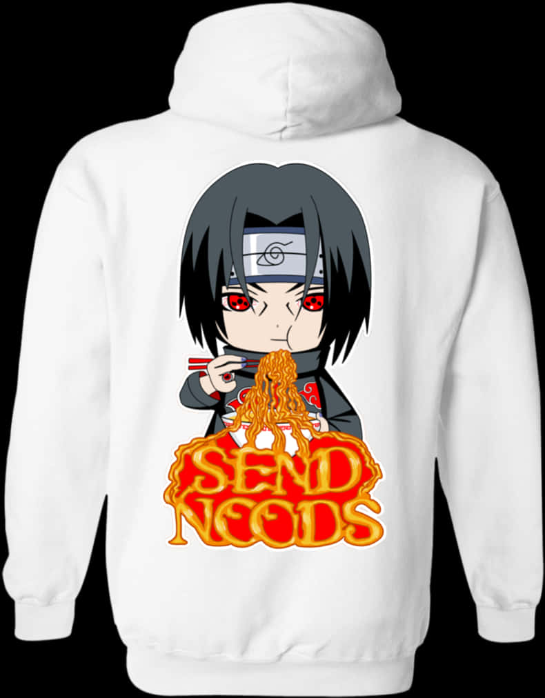 Chibi Itachi με κουκούλα τρώει νουντλς Ταπετσαρία