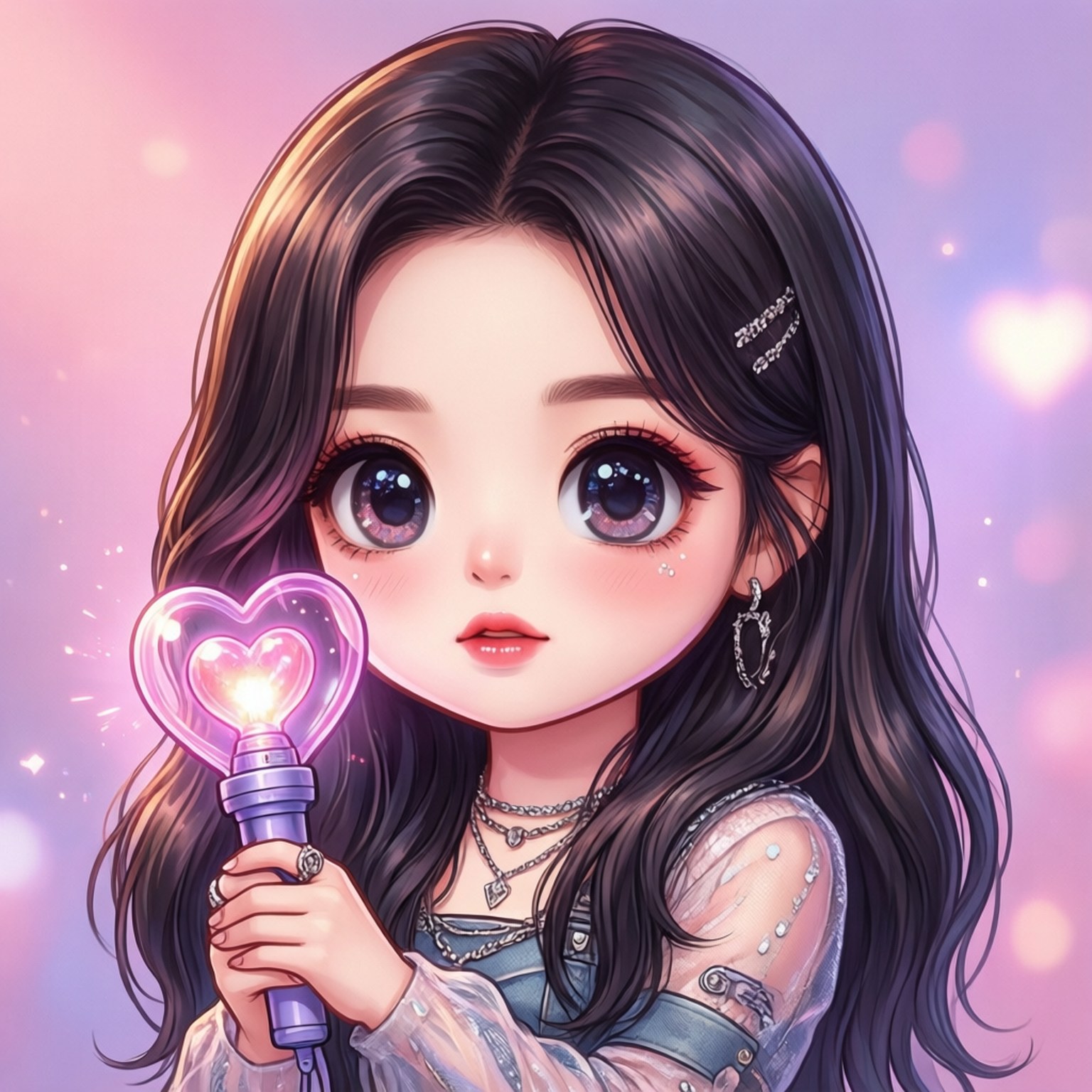 Χαριτωμένο Chibi Kpop Idol Ταπετσαρία