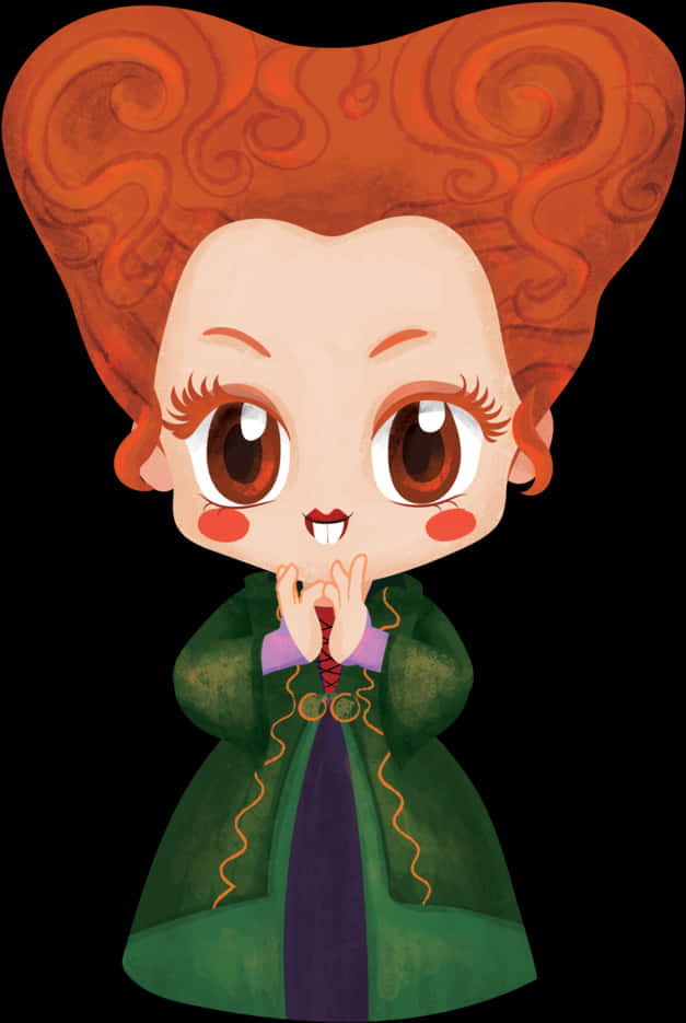 Κινούμενος χαρακτήρας μάγισσας τύπου chibi Ταπετσαρία