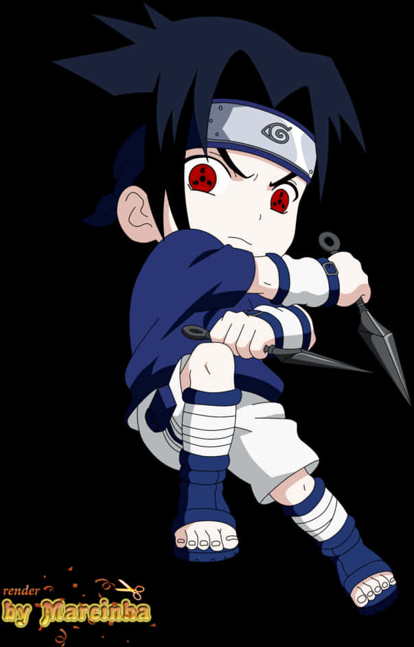 Chibi Sasuke Έτοιμος για Μάχη Ταπετσαρία