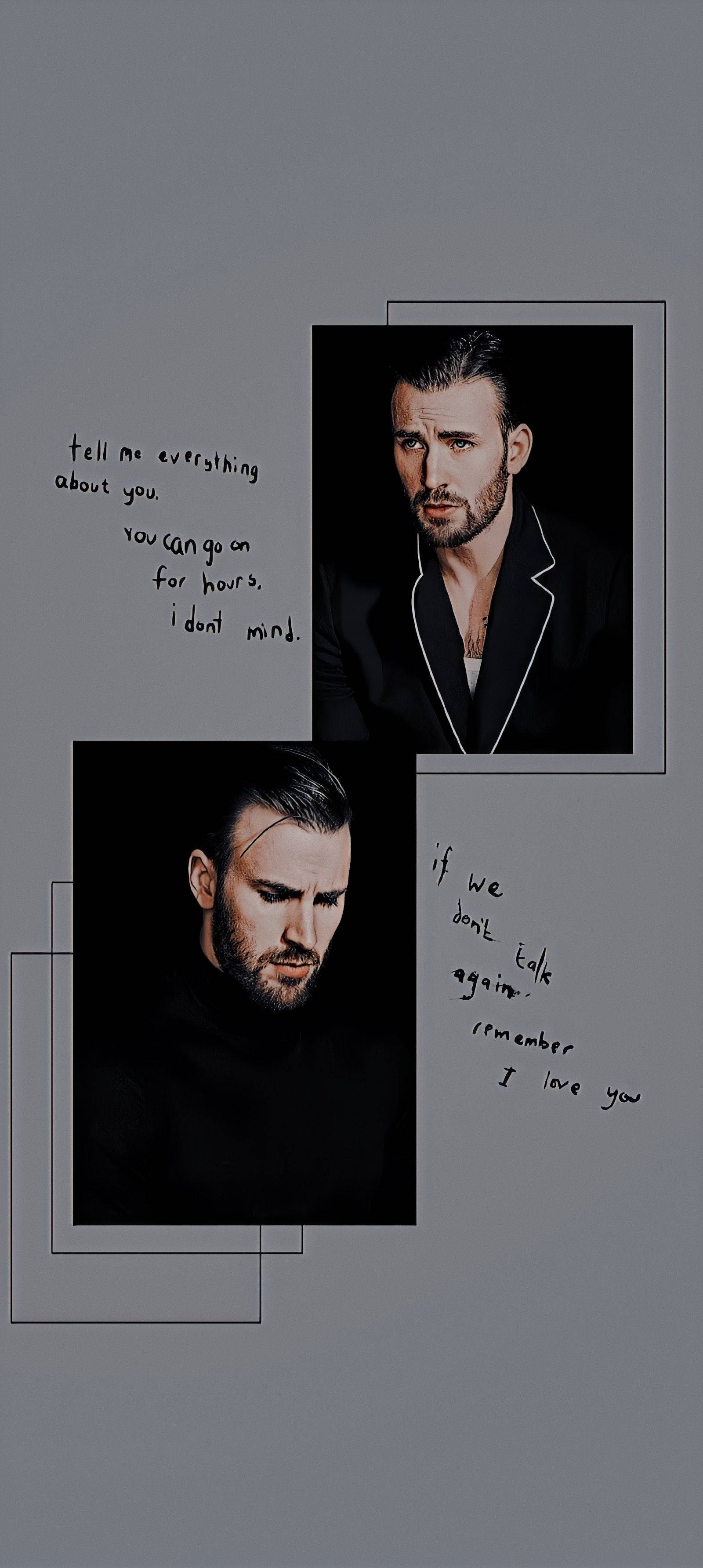 Chris Evans Μαύρο Μινιμαλιστικό Ταπετσαρία