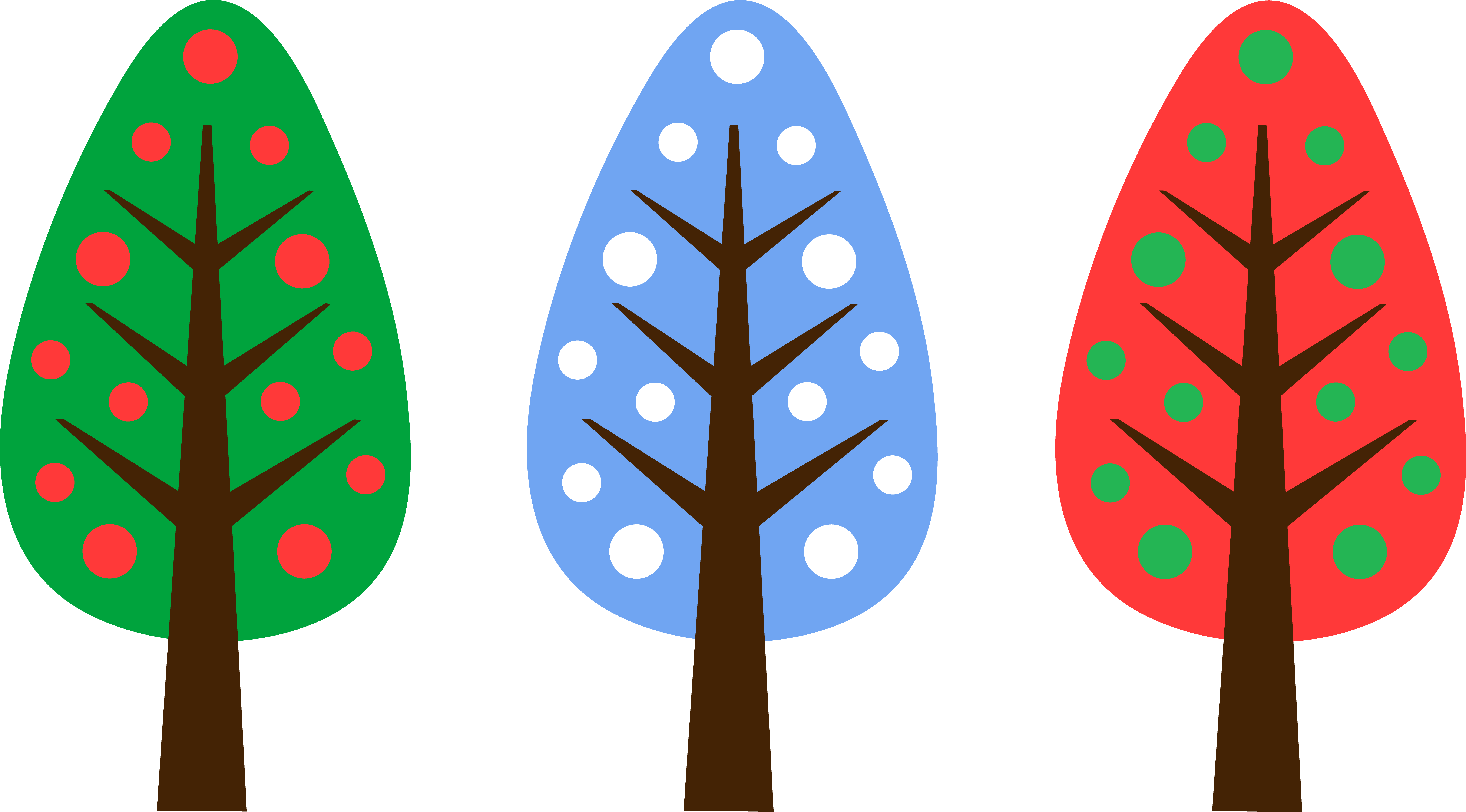 Πολύχρωμα Χριστουγεννιάτικα Δέντρα Clipart Ταπετσαρία