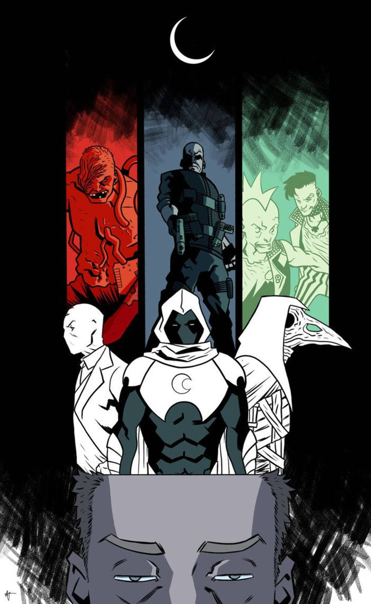 Κολάζ Moon Knight Τηλέφωνο Ταπετσαρία