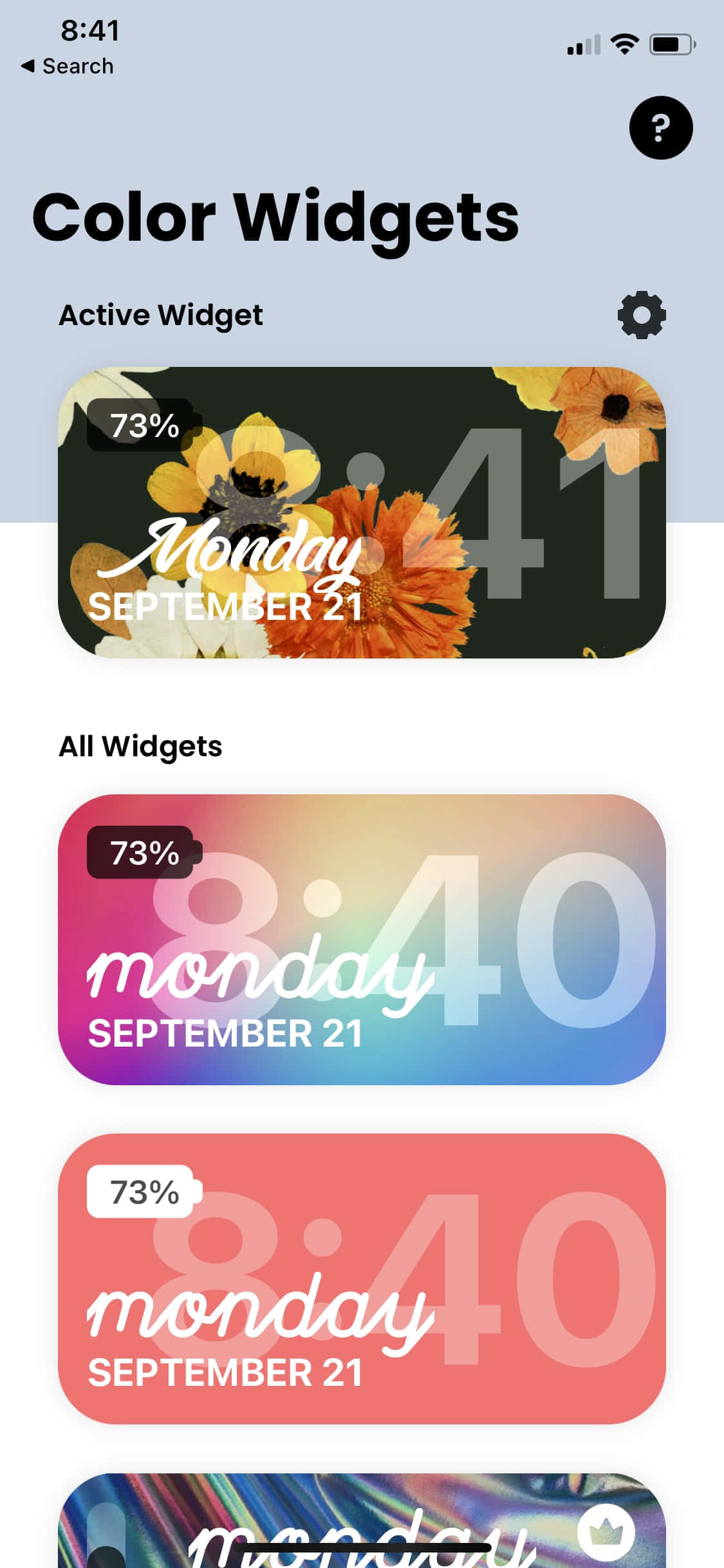 color widgets - στιγμιότυπο οθόνης apk Ταπετσαρία