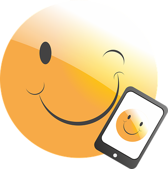 Κινητό Concept με Χαμογελαστό Emoji Ταπετσαρία