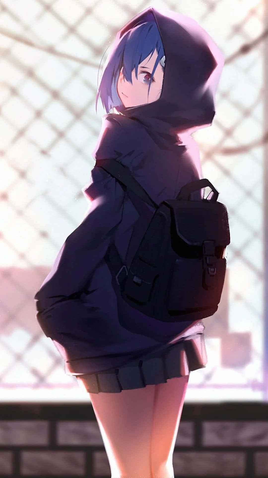 Cool and Comfy: Anime Girl In a Hoodie Ταπετσαρία
