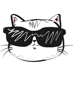 Cool Cat με Γυαλιά Ηλίου Ταπετσαρία
