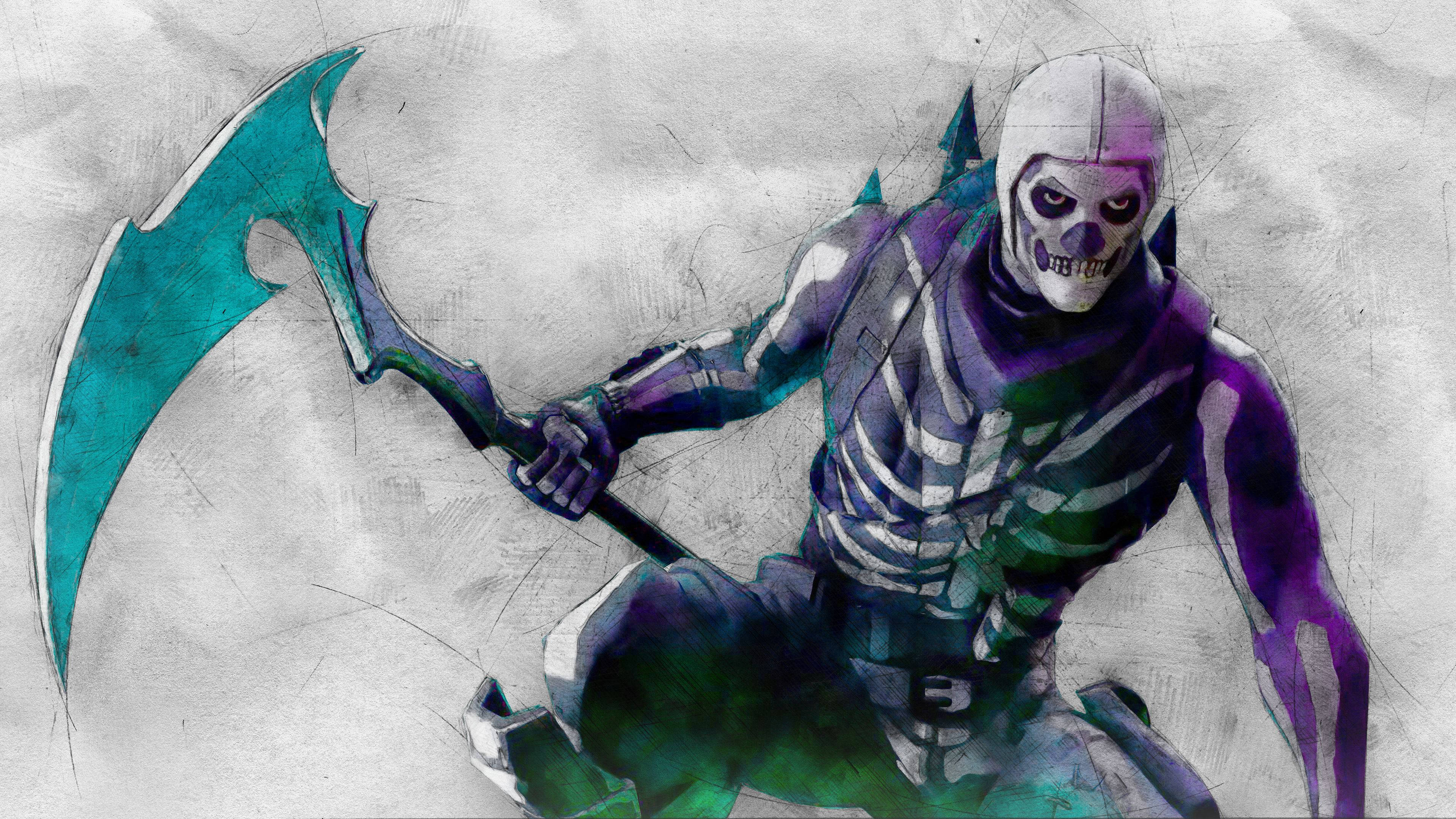 Cool Fortnite Background με Skull Trooper Ταπετσαρία