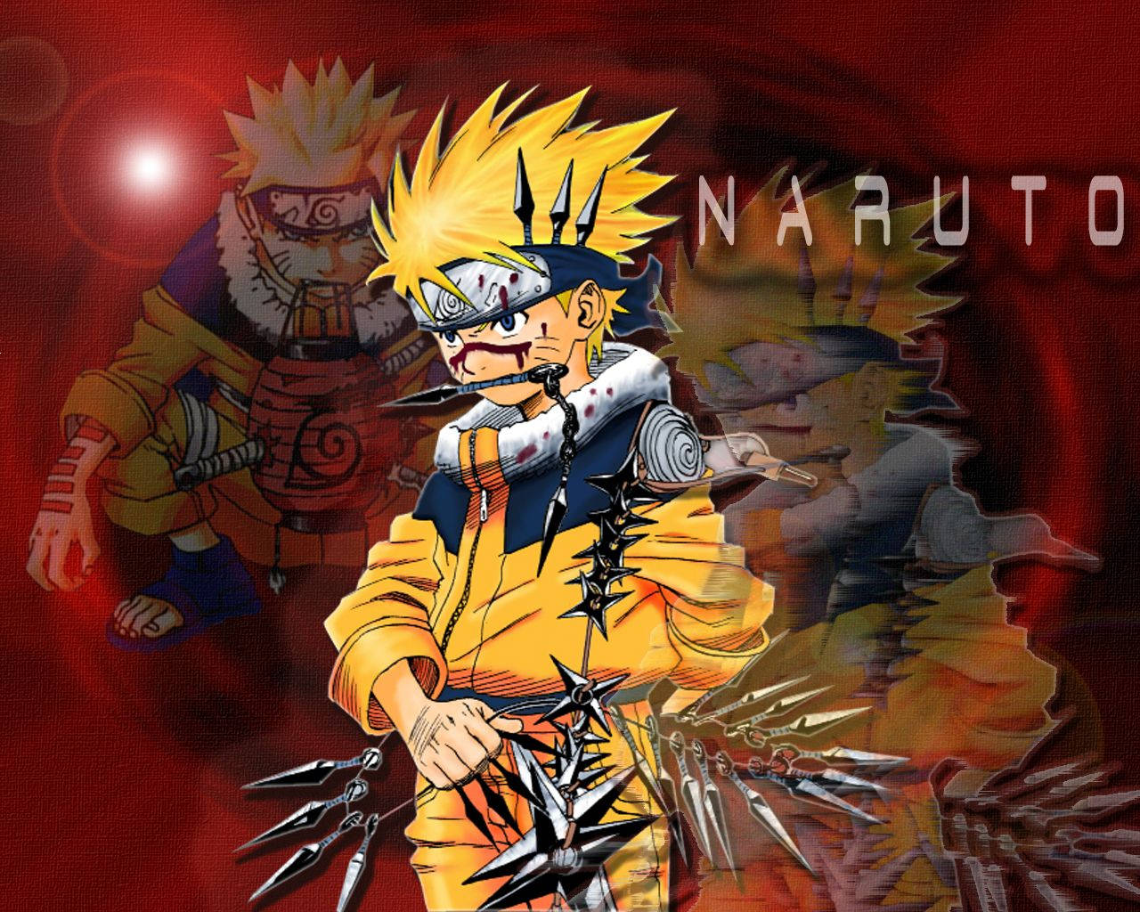 Κόκκινη Αισθητική του Cool Naruto Ταπετσαρία