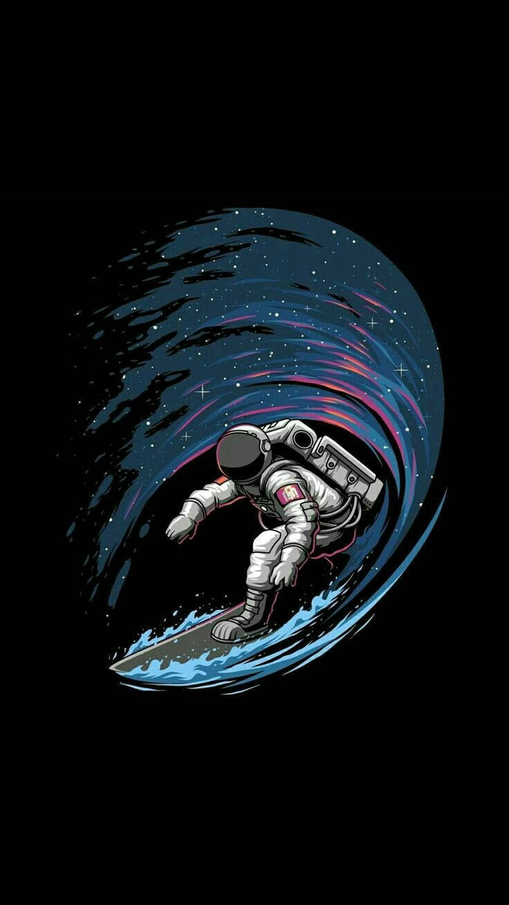 Cool Αστροναύτης Surfing Ταπετσαρία