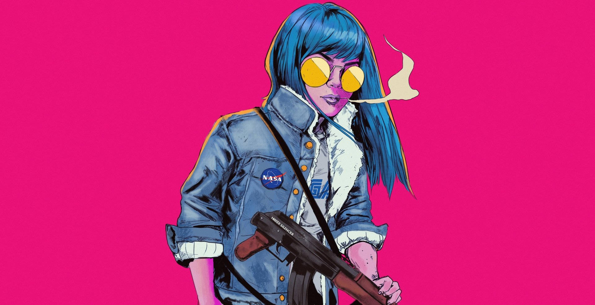 Cool Αισθητική Κοπέλα Pop Art Ταπετσαρία