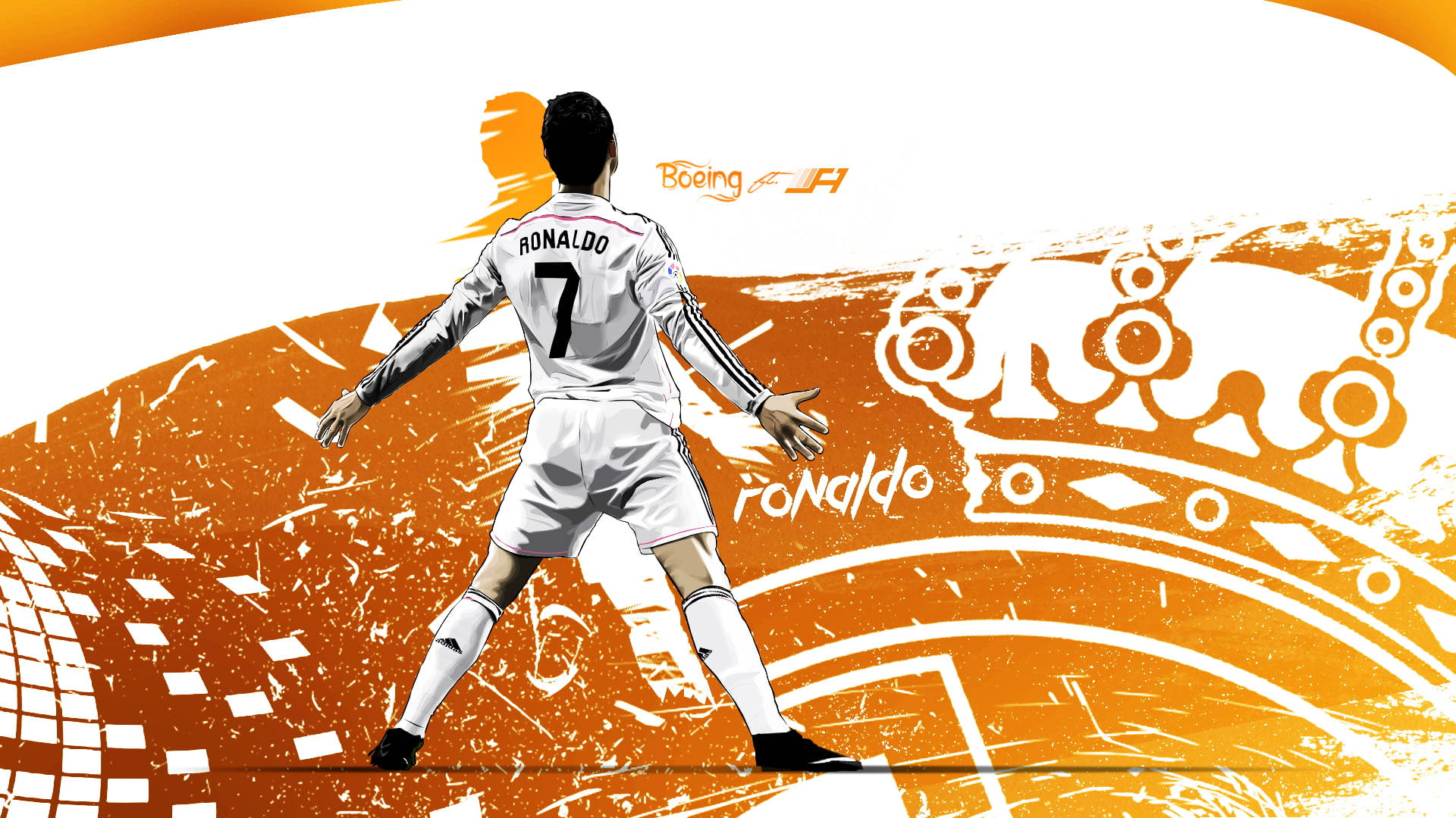 CR7 HD Πορτοκαλί Έργο Τέχνης Ταπετσαρία