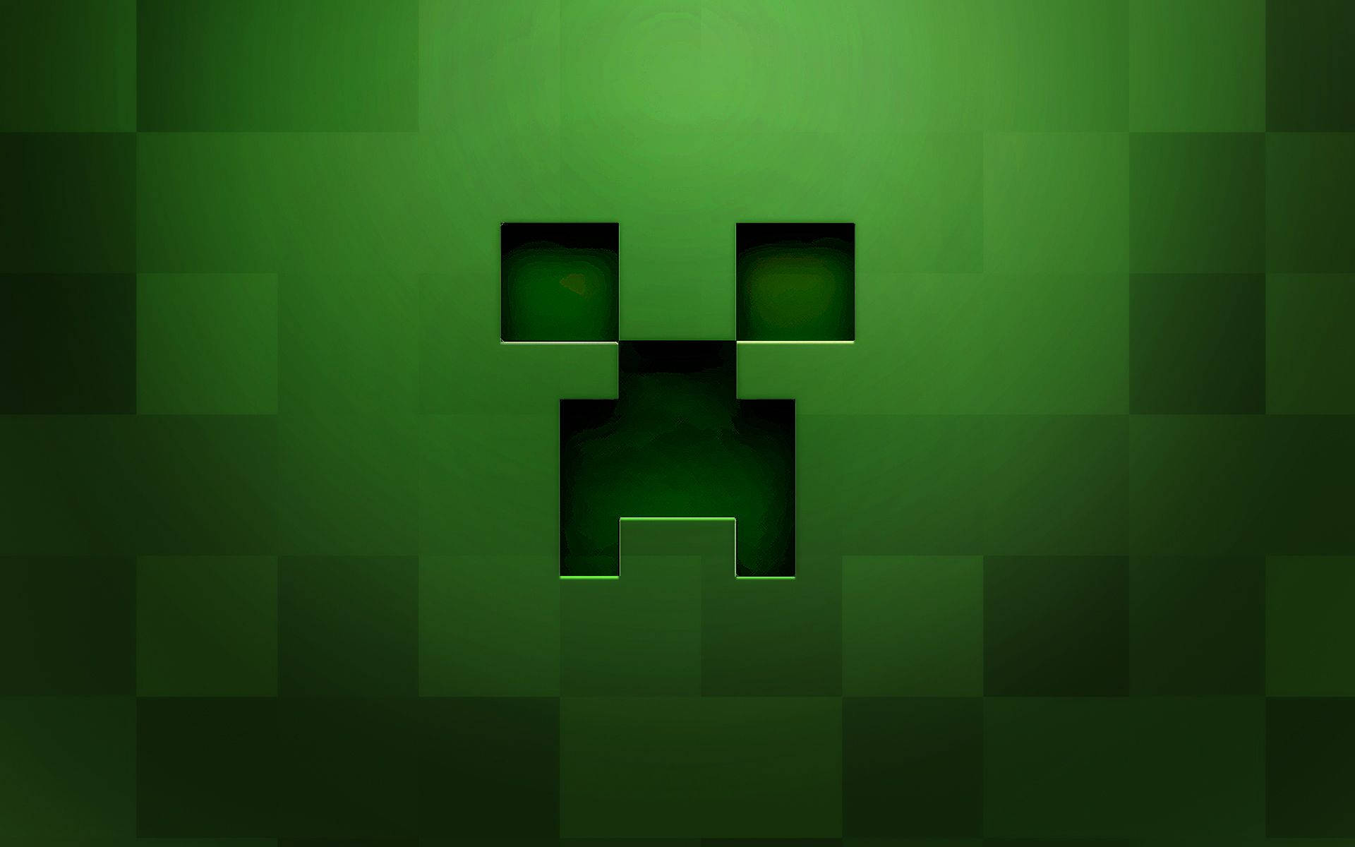 Ένα Πράσινο Πρόσωπο Creeper στο Minecraft Ταπετσαρία