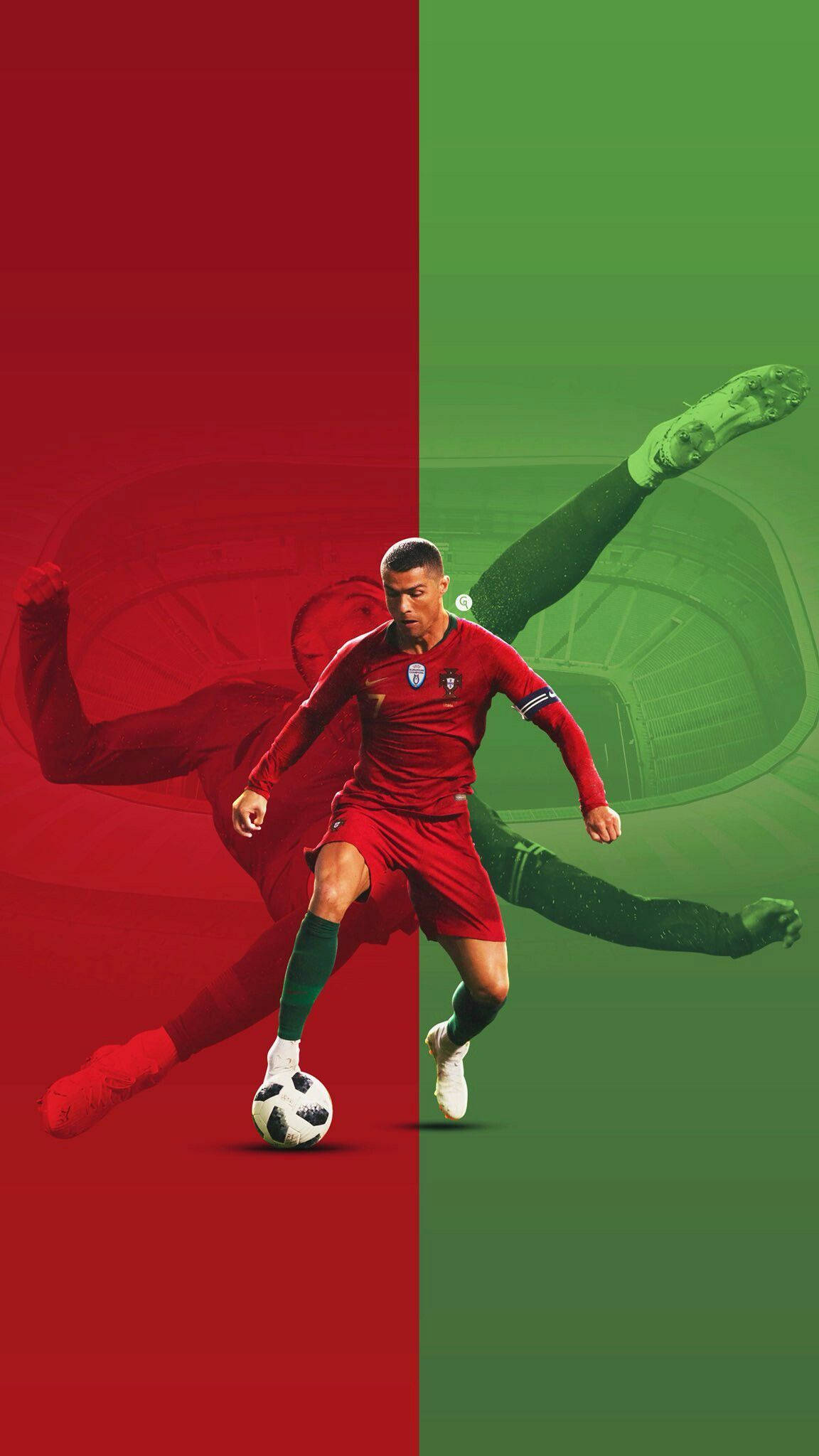 Cristiano Ronaldo Δροσερό Κόκκινο και Πράσινο Θέμα Ταπετσαρία