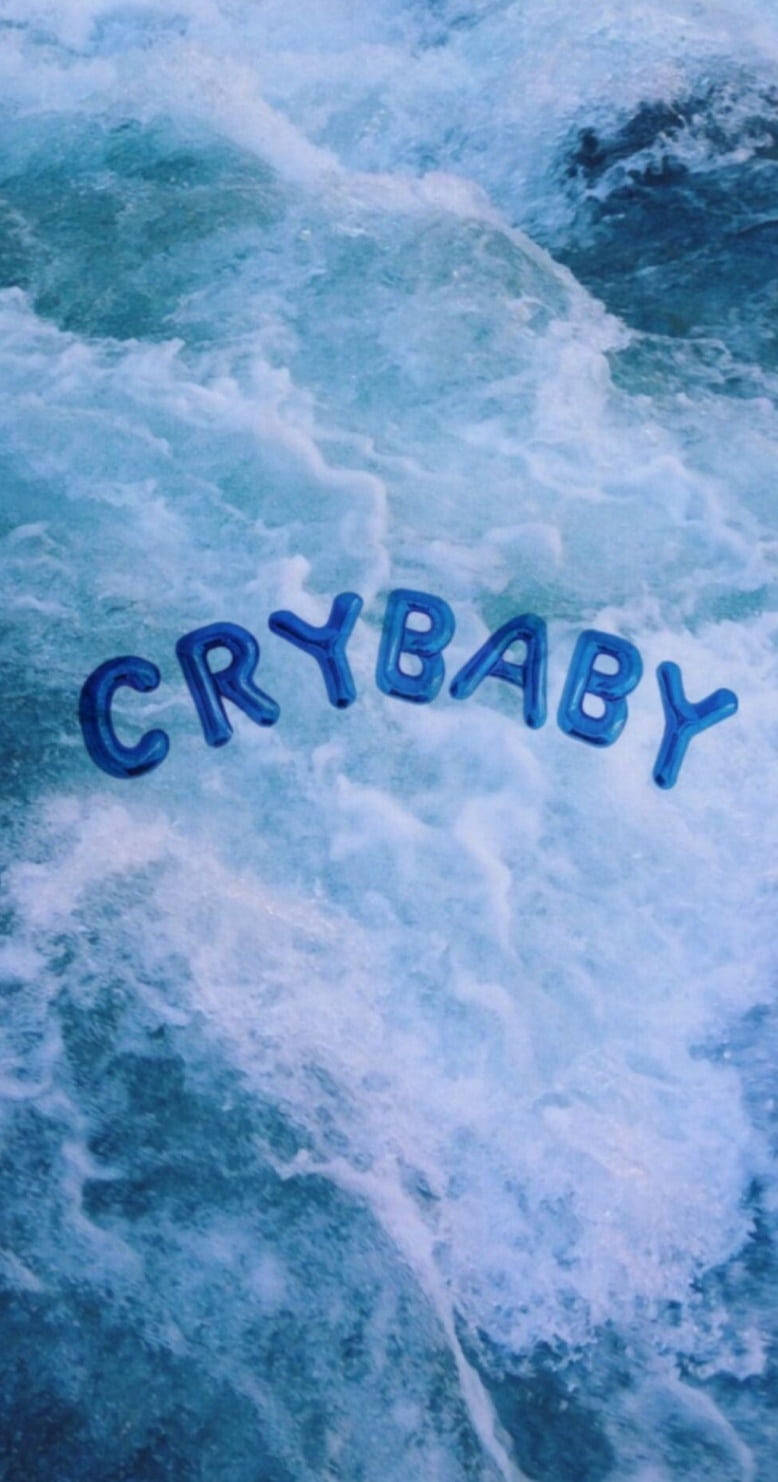 Crybaby Απλή Μπλε Αισθητική Ταπετσαρία