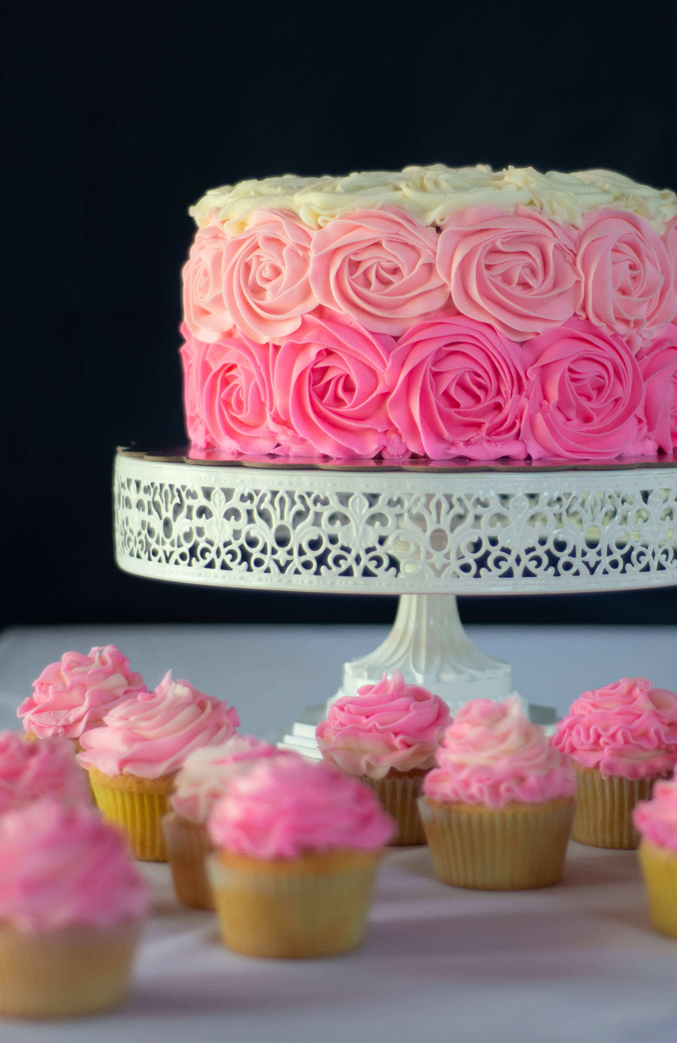 Ροζ Τριαντάφυλλο Κέικ και Cupcake Ταπετσαρία