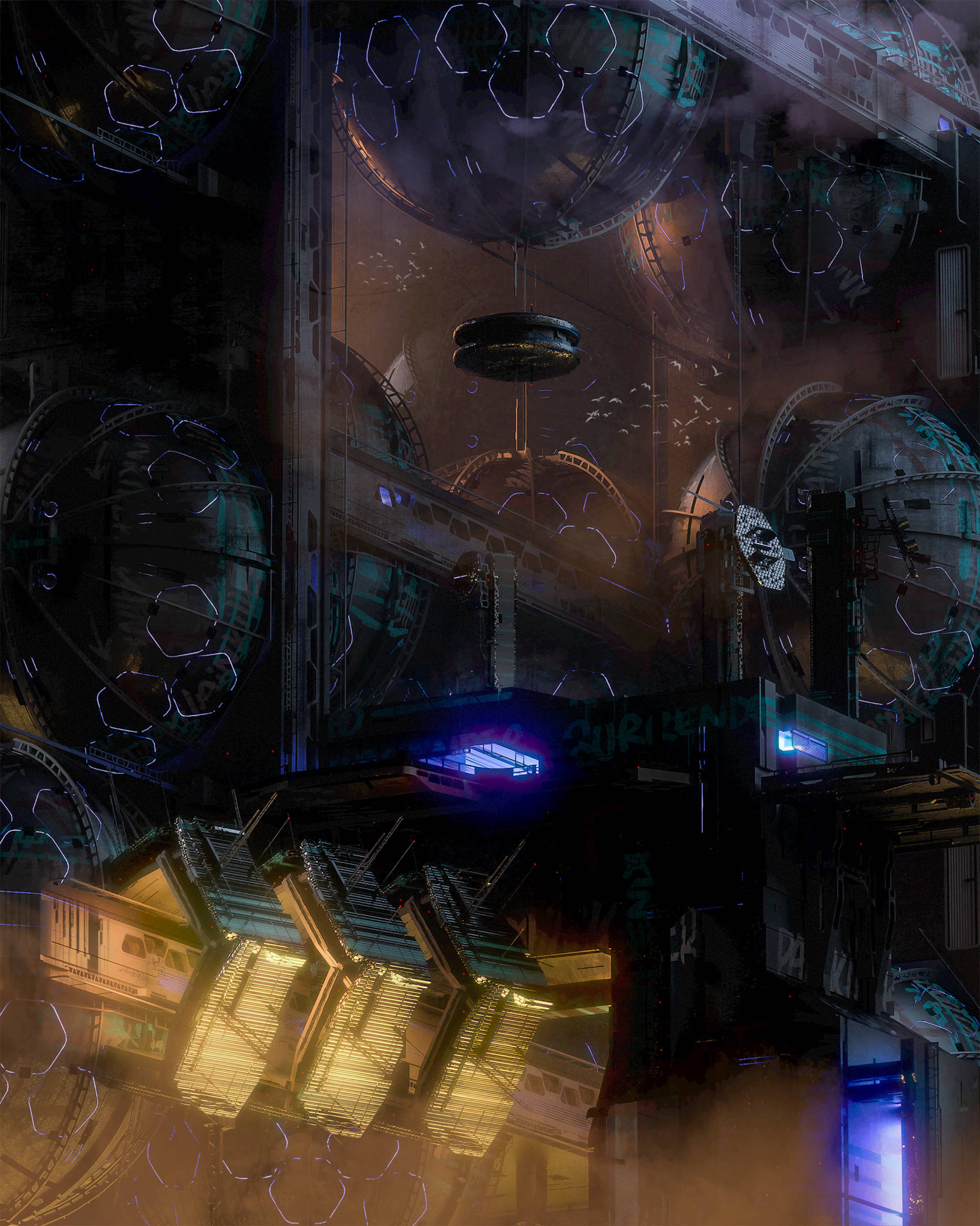 Καλώς ήρθατε στο Cyberpunk | Φουτουριστικό Κτίριο Ταπετσαρία