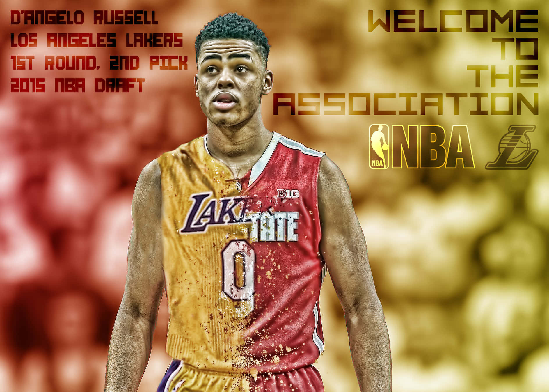 D'Angelo Russell Κόκκινο Κίτρινο Ταπετσαρία