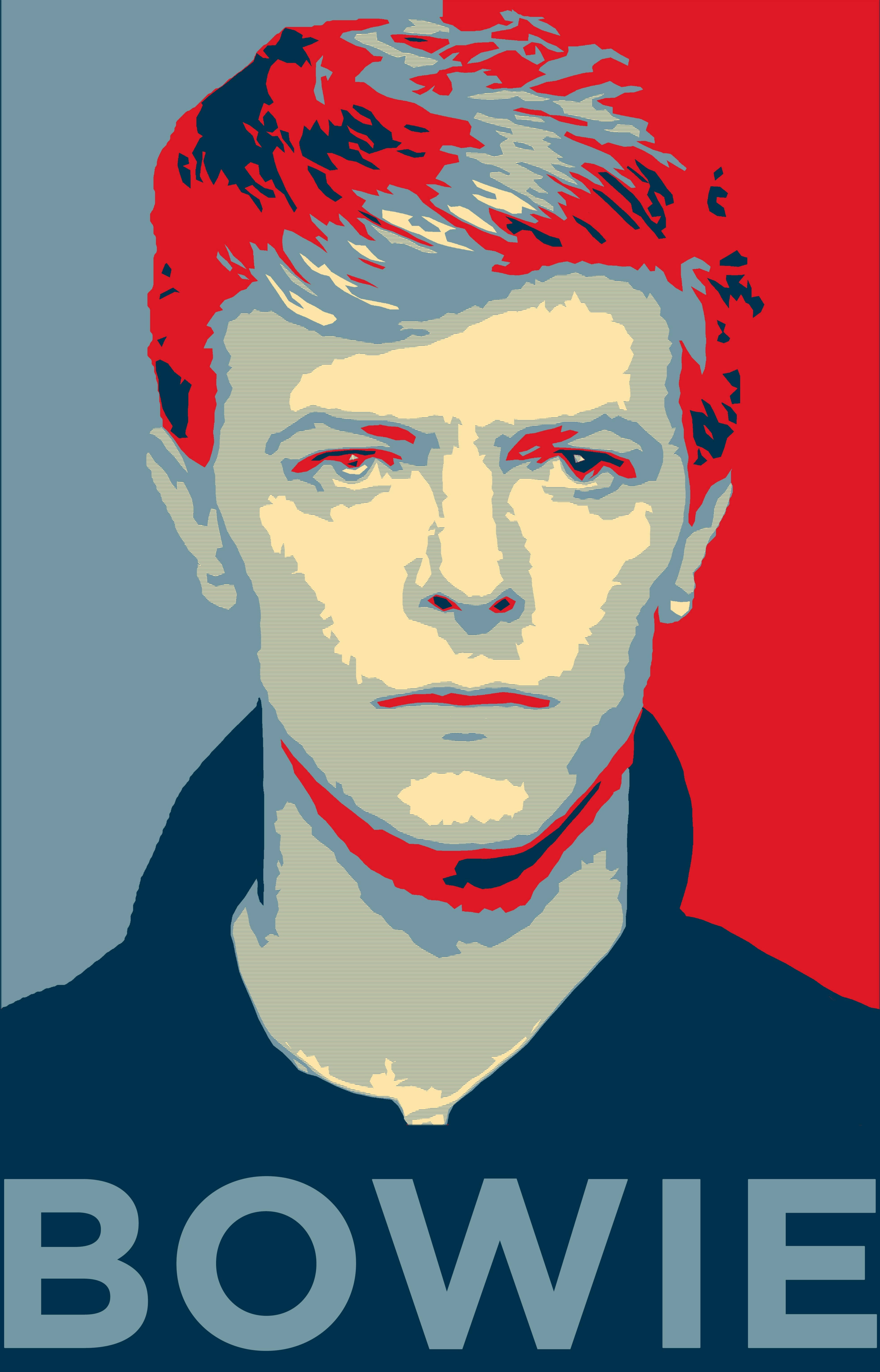 Κόκκινο-Μπλε Έργο Τέχνης David Bowie Ταπετσαρία