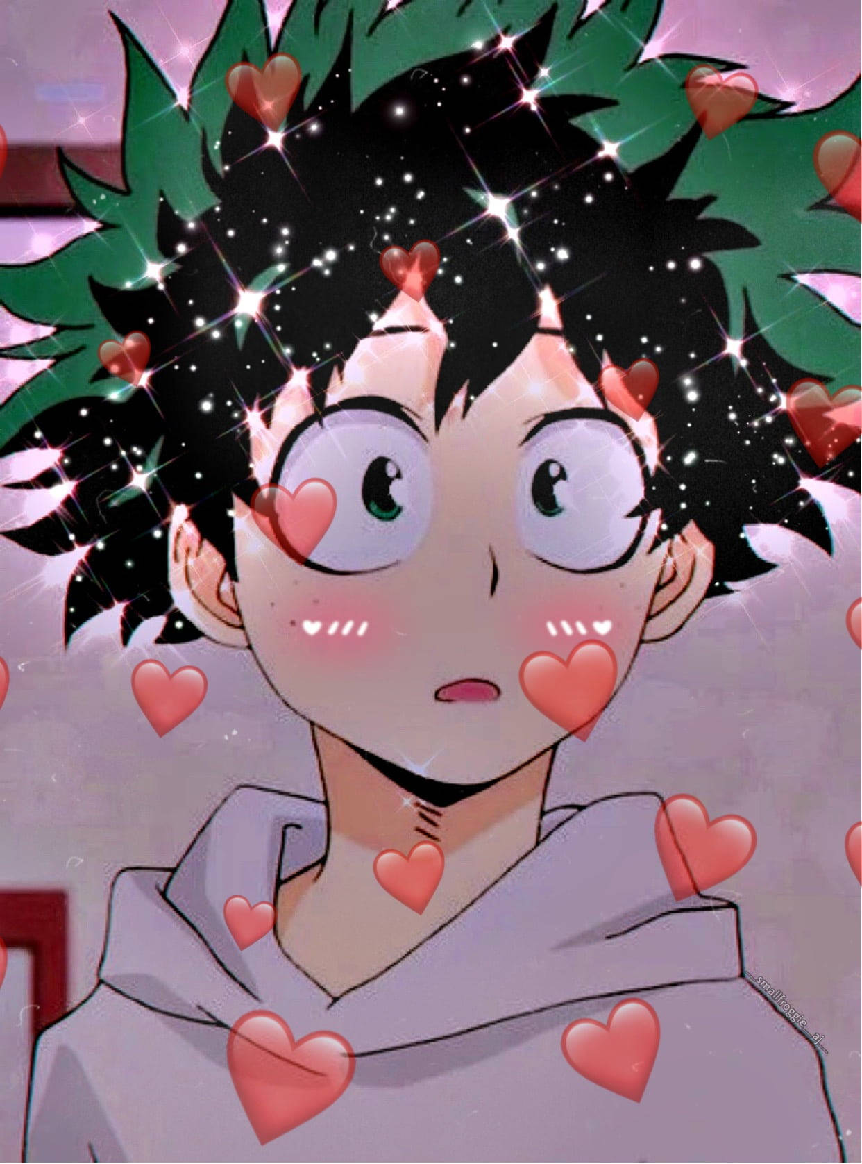 Deku Χαριτωμένες Κόκκινες Καρδιές Ταπετσαρία