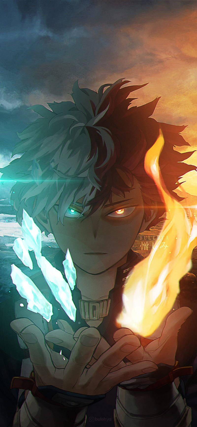 Λεζάντα: Τριπλή Ισχύς Έντασης: Deku, Todoroki και Bakugou Ταπετσαρία