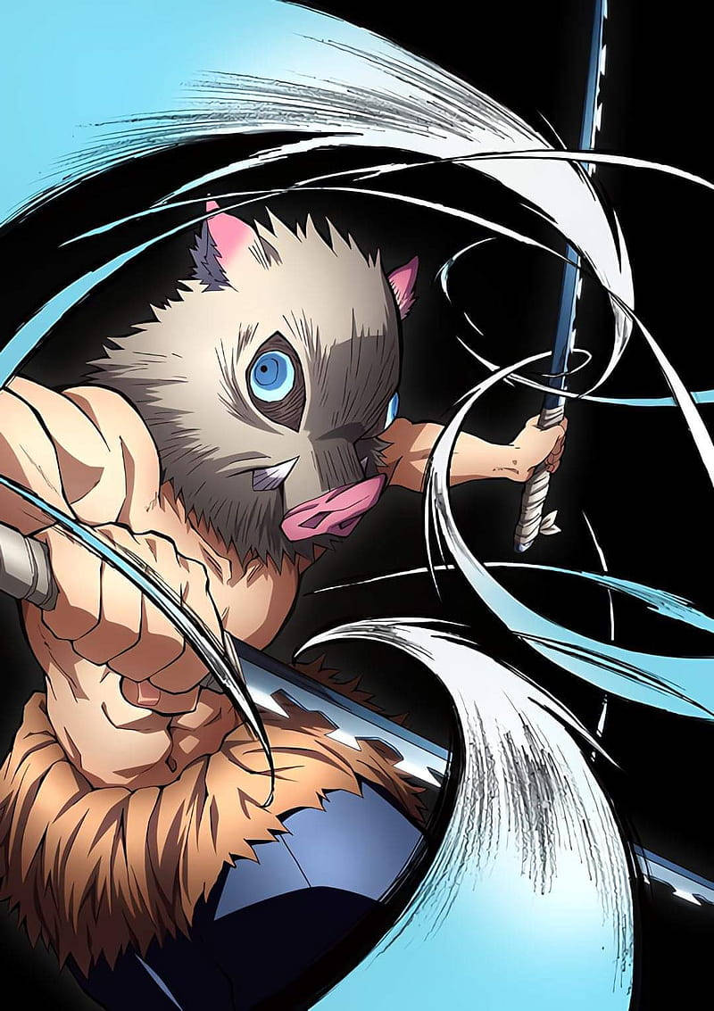 Demon Slayer Inosuke Στάση Μάχης Πίδακες Νερού Ταπετσαρία