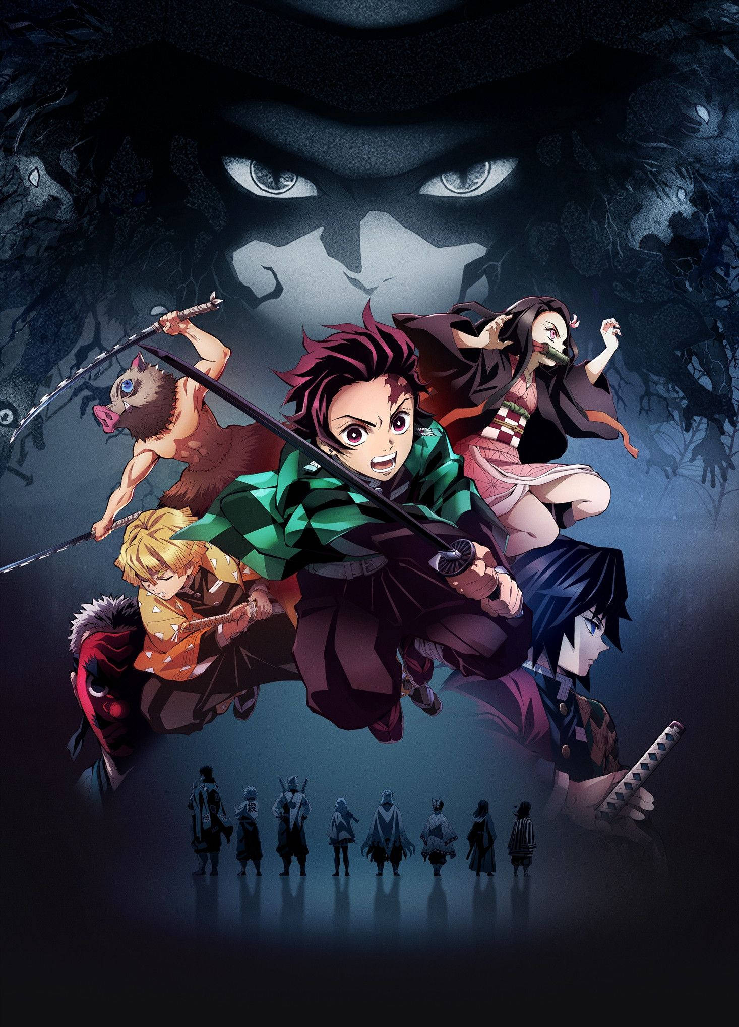 Κύριοι χαρακτήρες Demon Slayer iPhone Ταπετσαρία