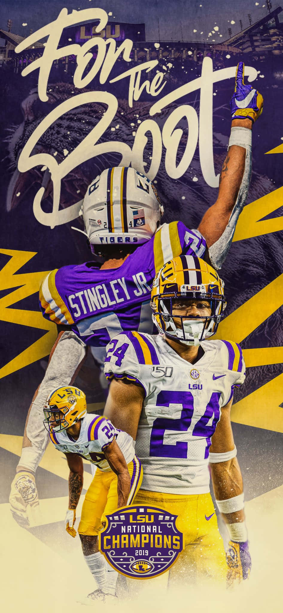 Derek Stingley Jr 2019 NCAA Champions Ταπετσαρία
