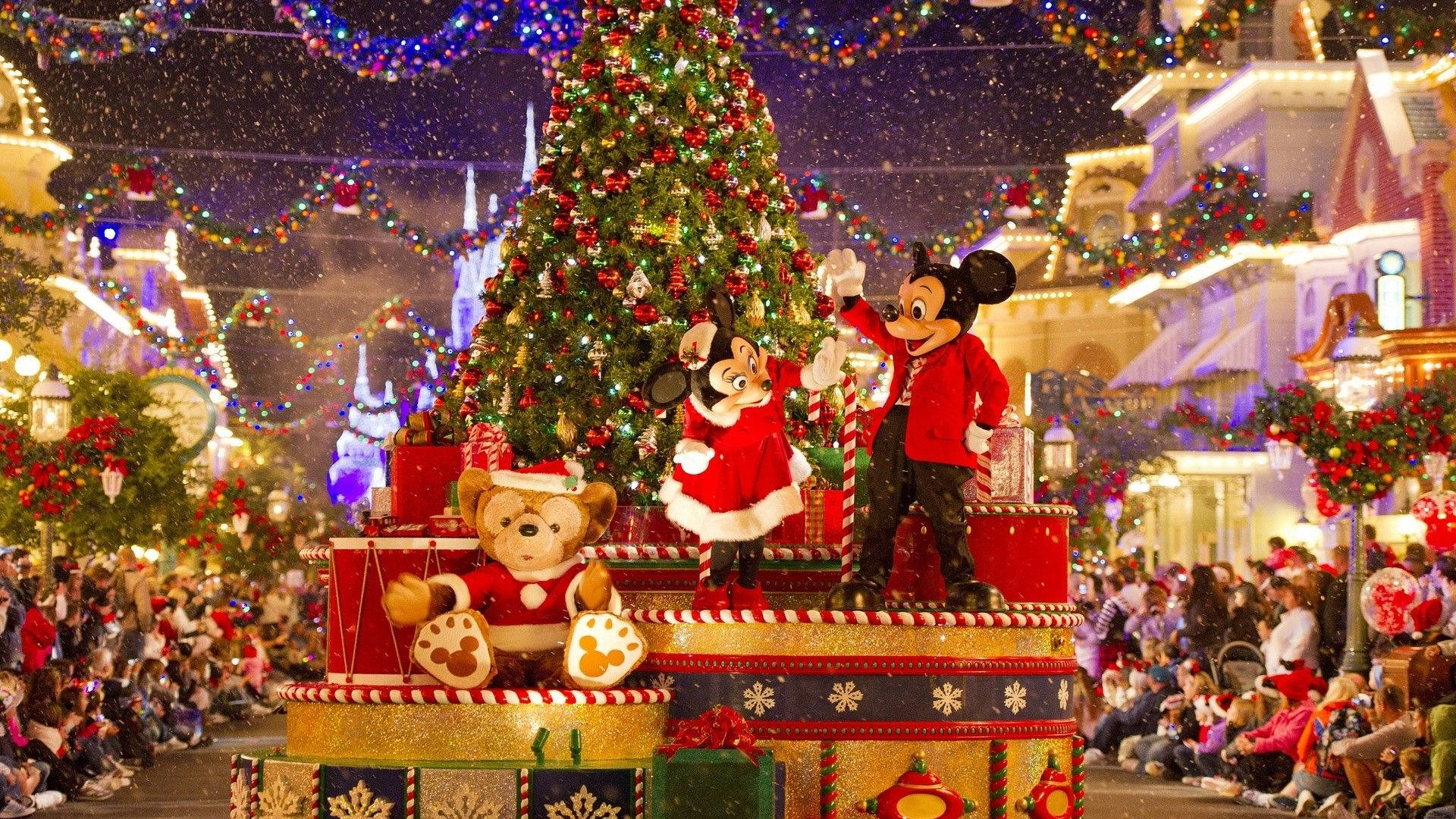 Disney 1920x1080 HD Mickey και Minnie Χριστουγεννιάτικη Παράσταση Ταπετσαρία