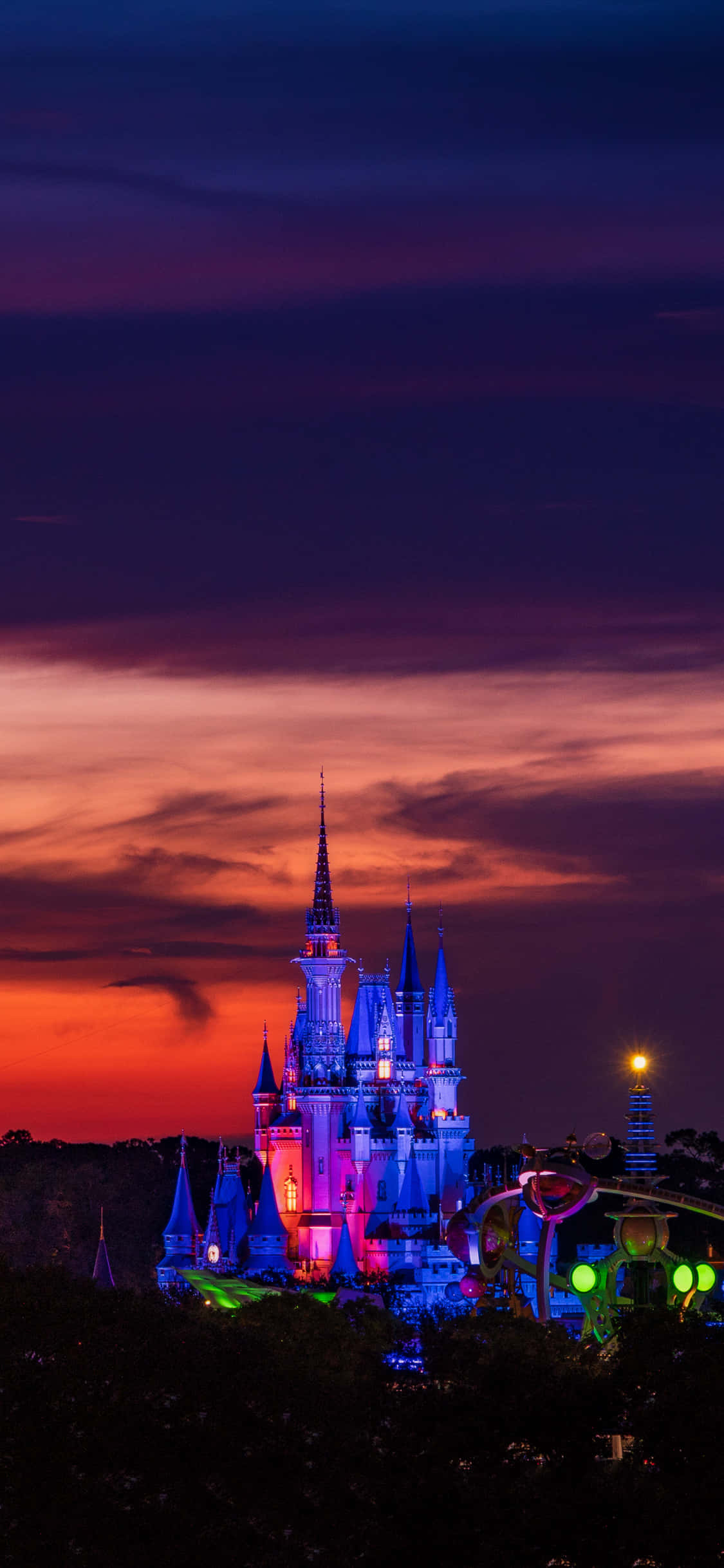 Εικονογραφημένη λήψη της Disney World σε ένα σύγχρονο iPhone Ταπετσαρία