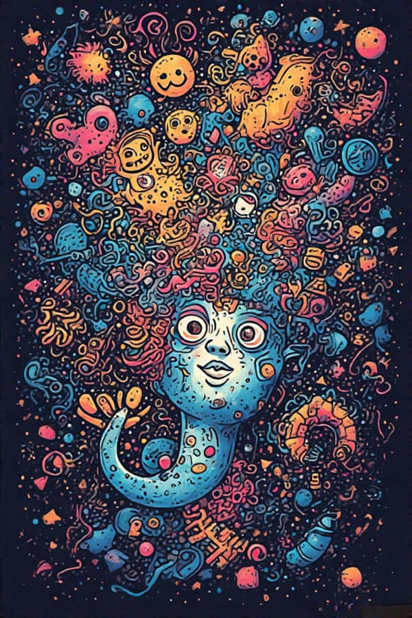Παιχνιδιάρικο Doodle Art Ταπετσαρία Ιδιόρρυθμη Δημιουργικότητα σε 8K Ταπετσαρία