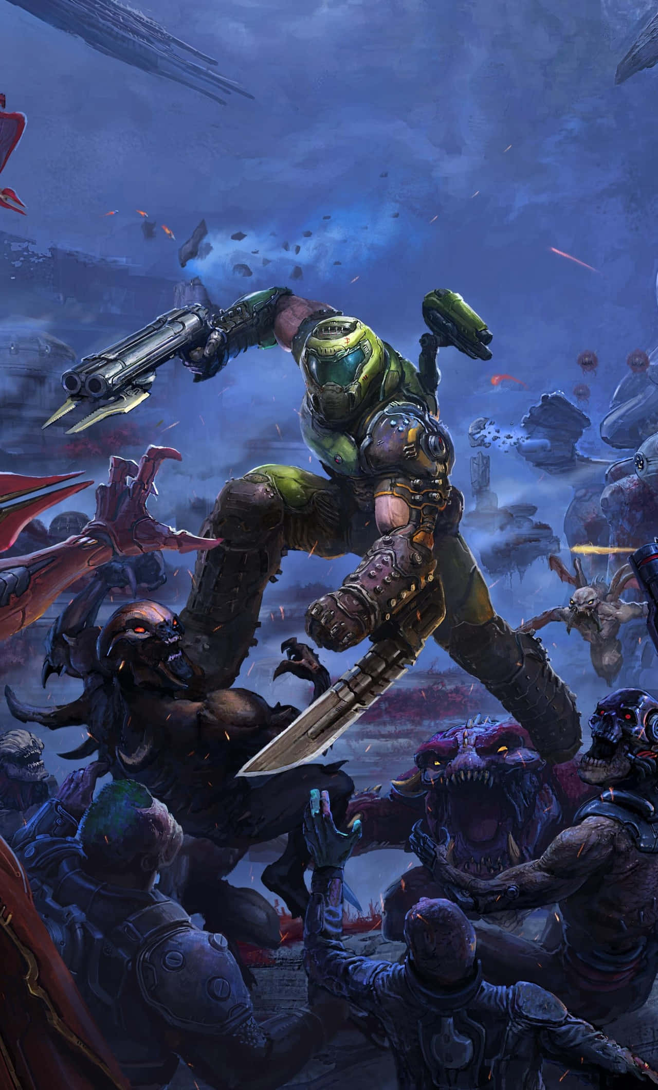 Doom Guy Pixel 3xl Doom Eternal Φόντο Τέρας Ταπετσαρία