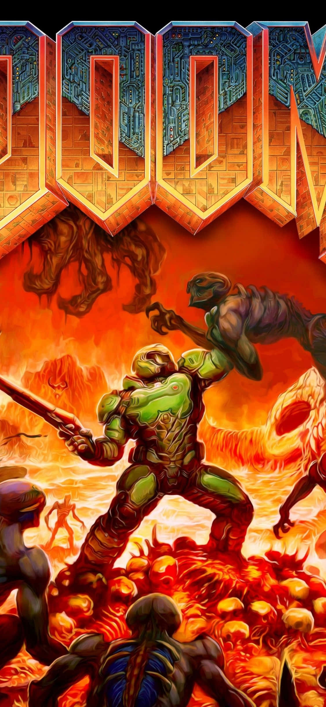 Φόντο Doom Hell για iPhone Xs Ταπετσαρία