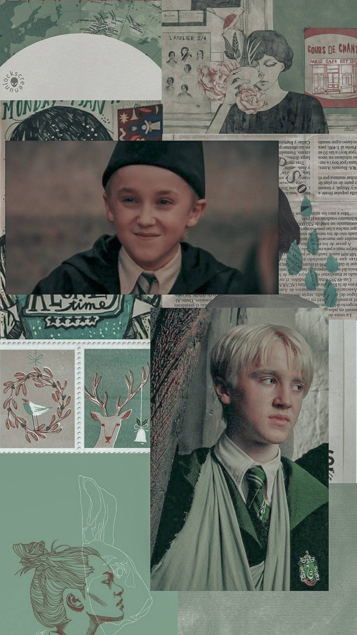 Αισθητική Draco Malfoy σε Τονους του Μιντιού Ταπετσαρία